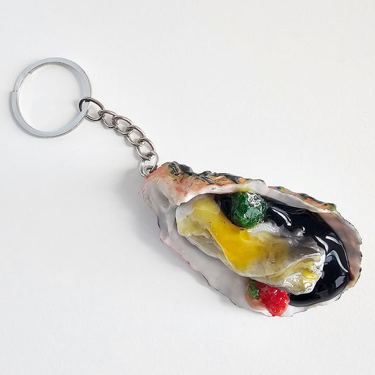 Fake Imitation Oyster Charms Key Chain Keyring #KR0025