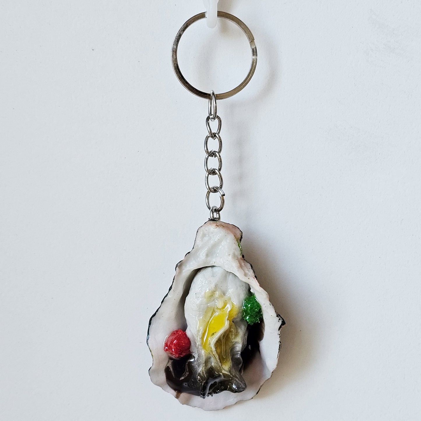 Fake Imitation Oyster Charms Key Chain Keyring #KR0025