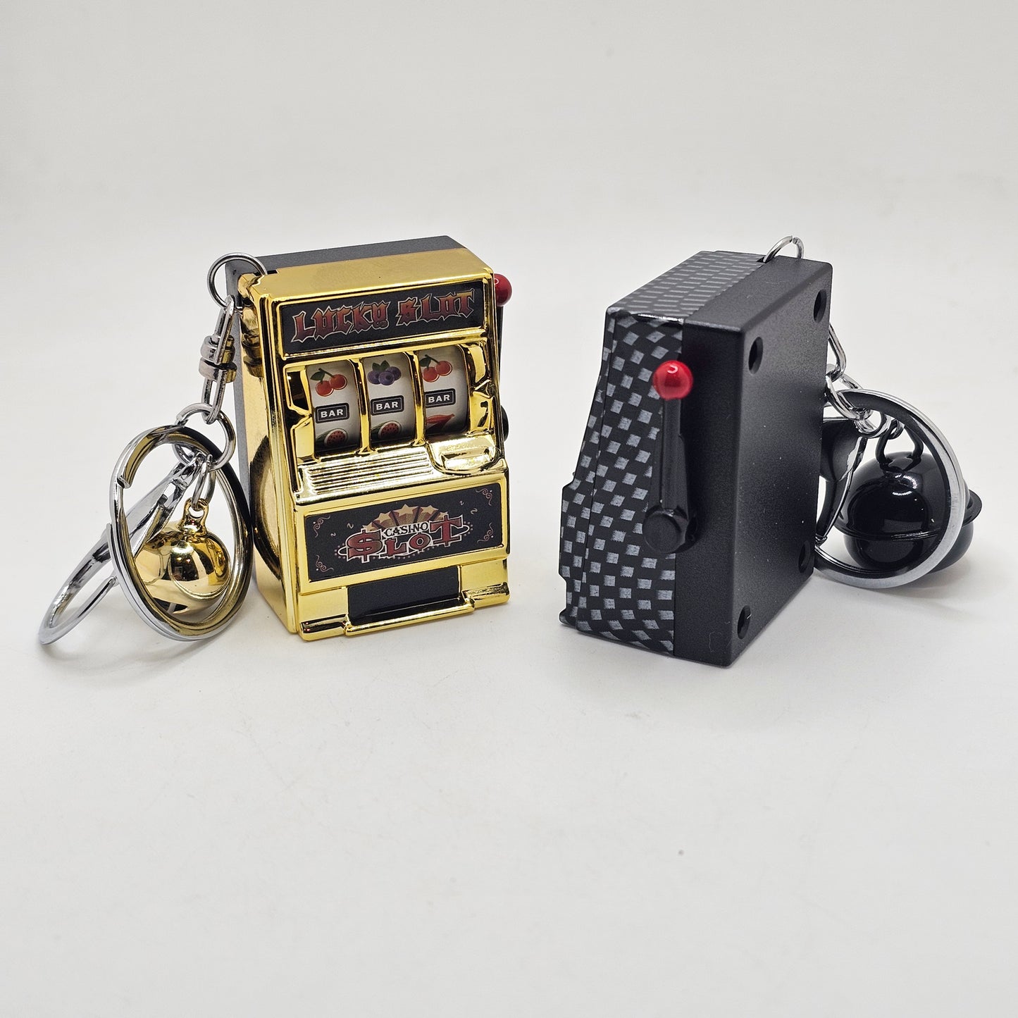 Miniature Realistic Slot Machine Bell Charms Key Chain Key Ring 1 Pc