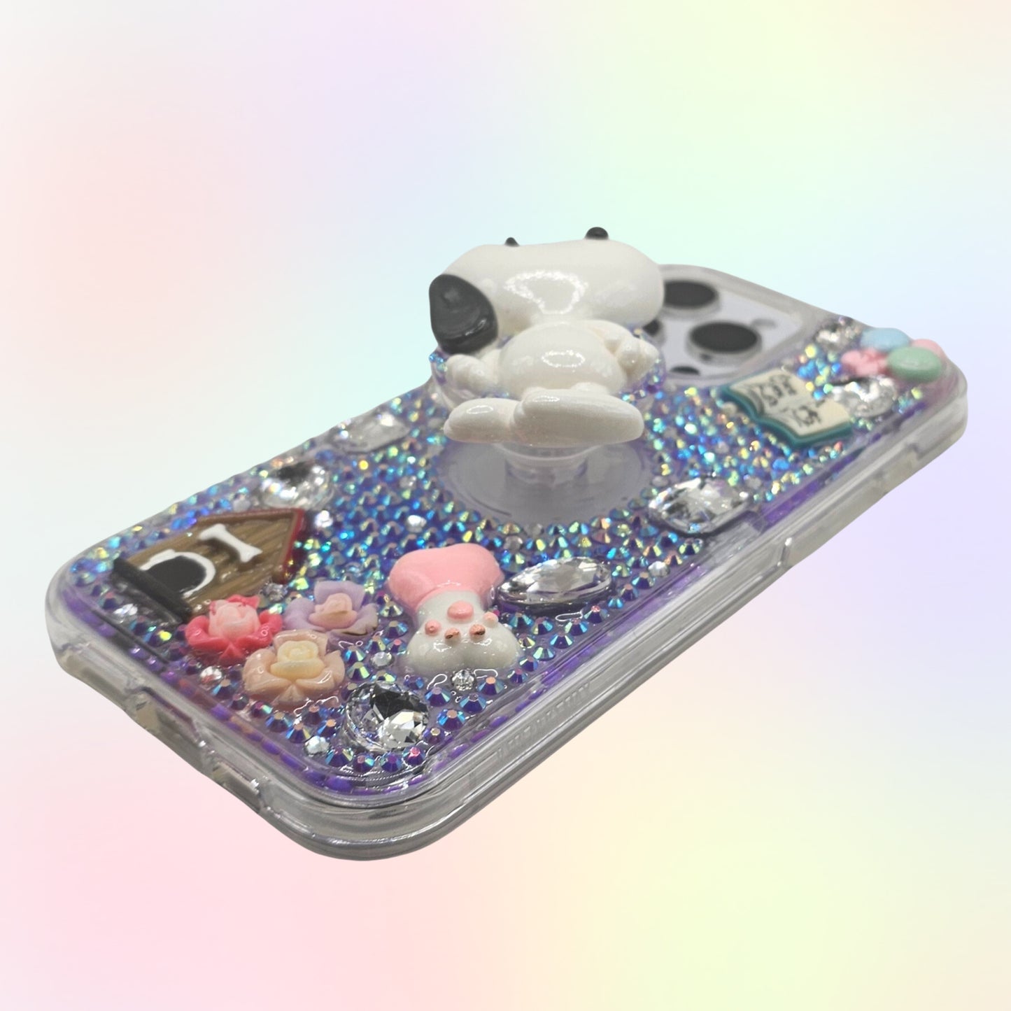 Peanuts 3D Bling Rhinestone Handmade Phone Case with Grip