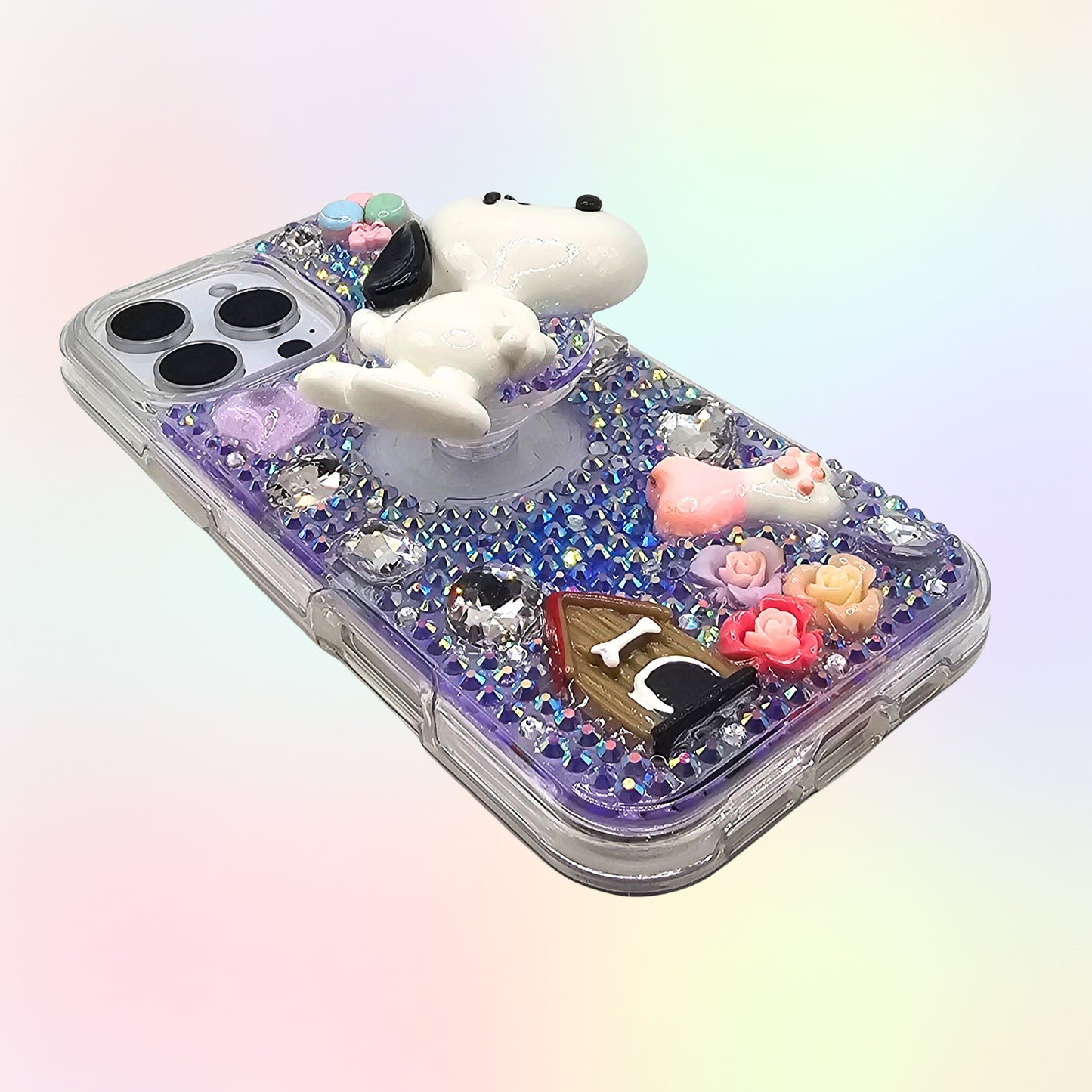 Peanuts 3D Bling Rhinestone Handmade Phone Case with Grip