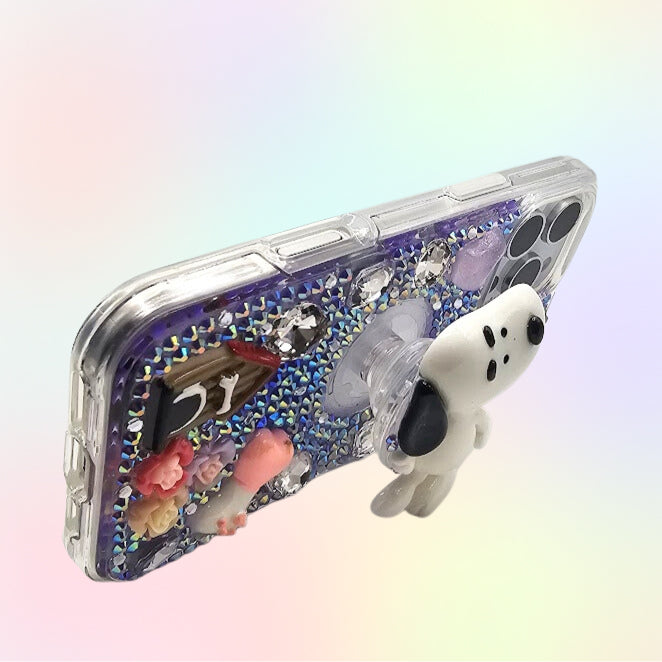 Peanuts 3D Bling Rhinestone Handmade Phone Case with Grip