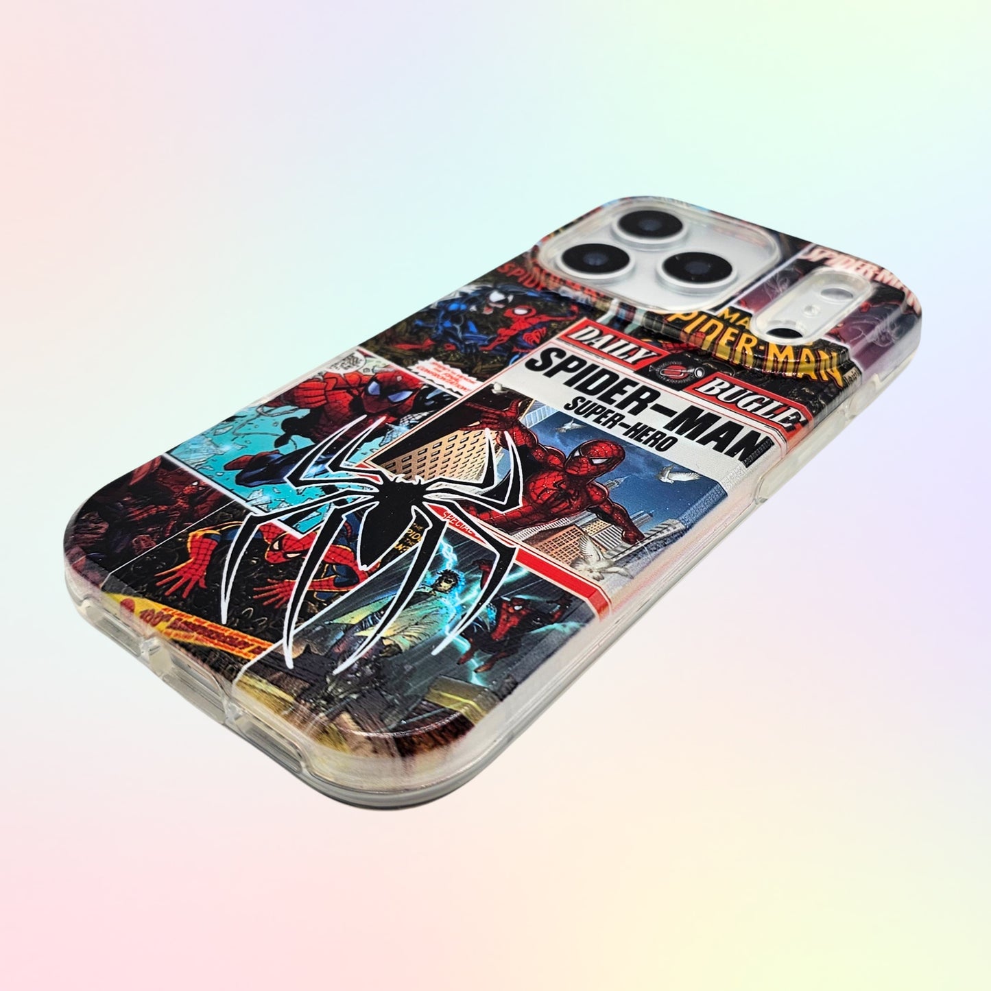 Clear Transparent Durable Protective Cover with SpiderMan UV Print Phone Case