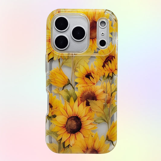 Clear Transparent Durable Protective Cover Sunflower  UV Print Phone Case