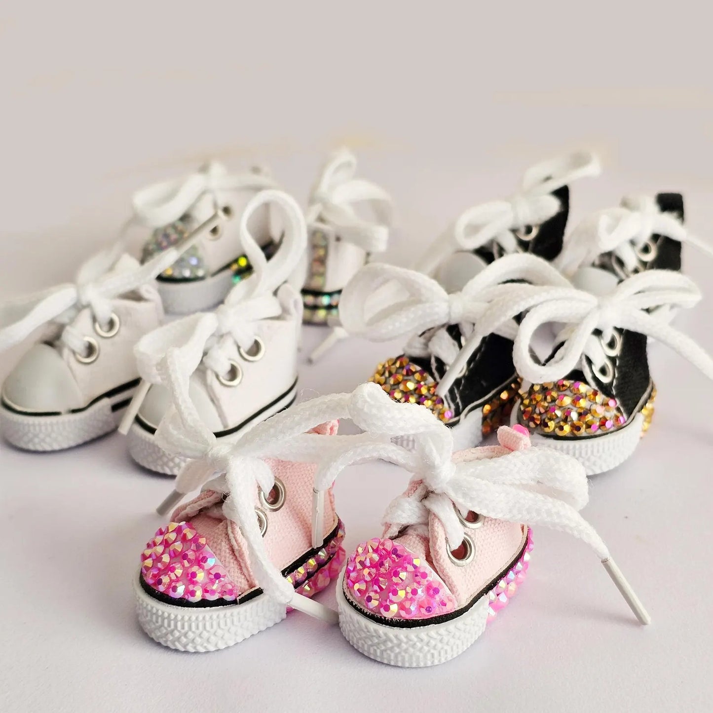 17cm Plush Doll Shoes Doll Bling Rhinestone Sneakers 3.5cm Shoes for Monster Plush Doll