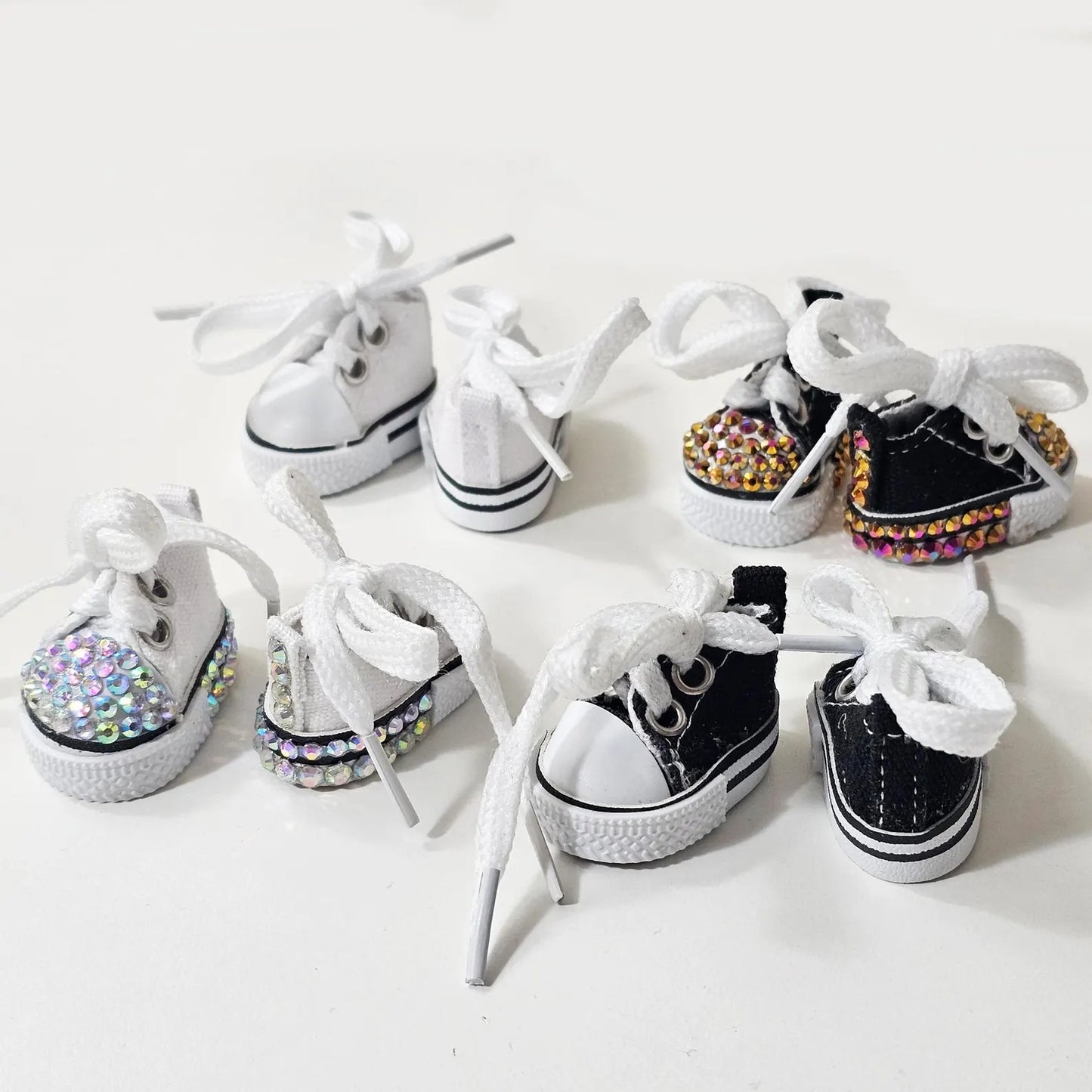 17cm Plush Doll Shoes Doll Bling Rhinestone Sneakers 3.5cm Shoes for Monster Plush Doll