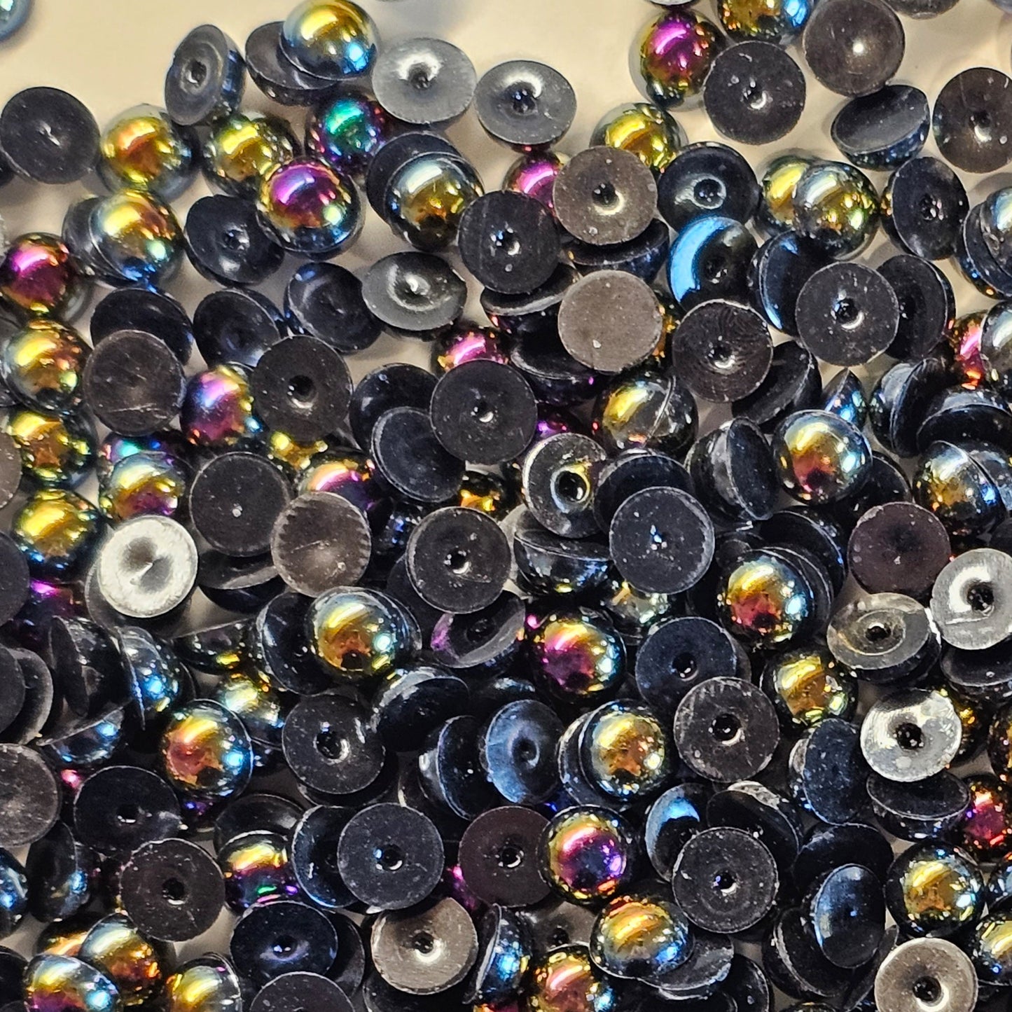 AB Flat Back Faux Half Pearls Black 6 mm 200pcs/400pcs/1000pcs