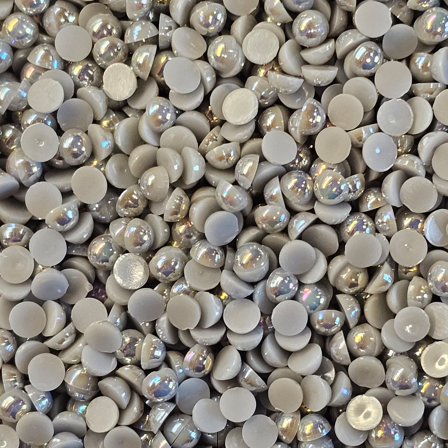 AB Flat Back Faux Half Pearls Grey 4 mm 500pcs/1000pcs/2000pcs