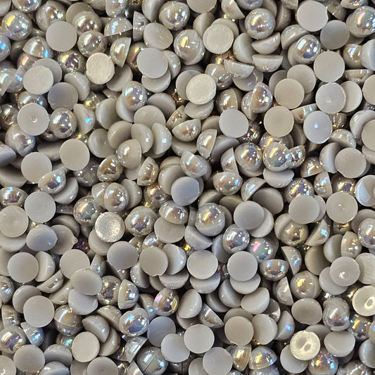 AB Flat Back Faux Half Pearls Grey 4 mm 500pcs/1000pcs/2000pcs
