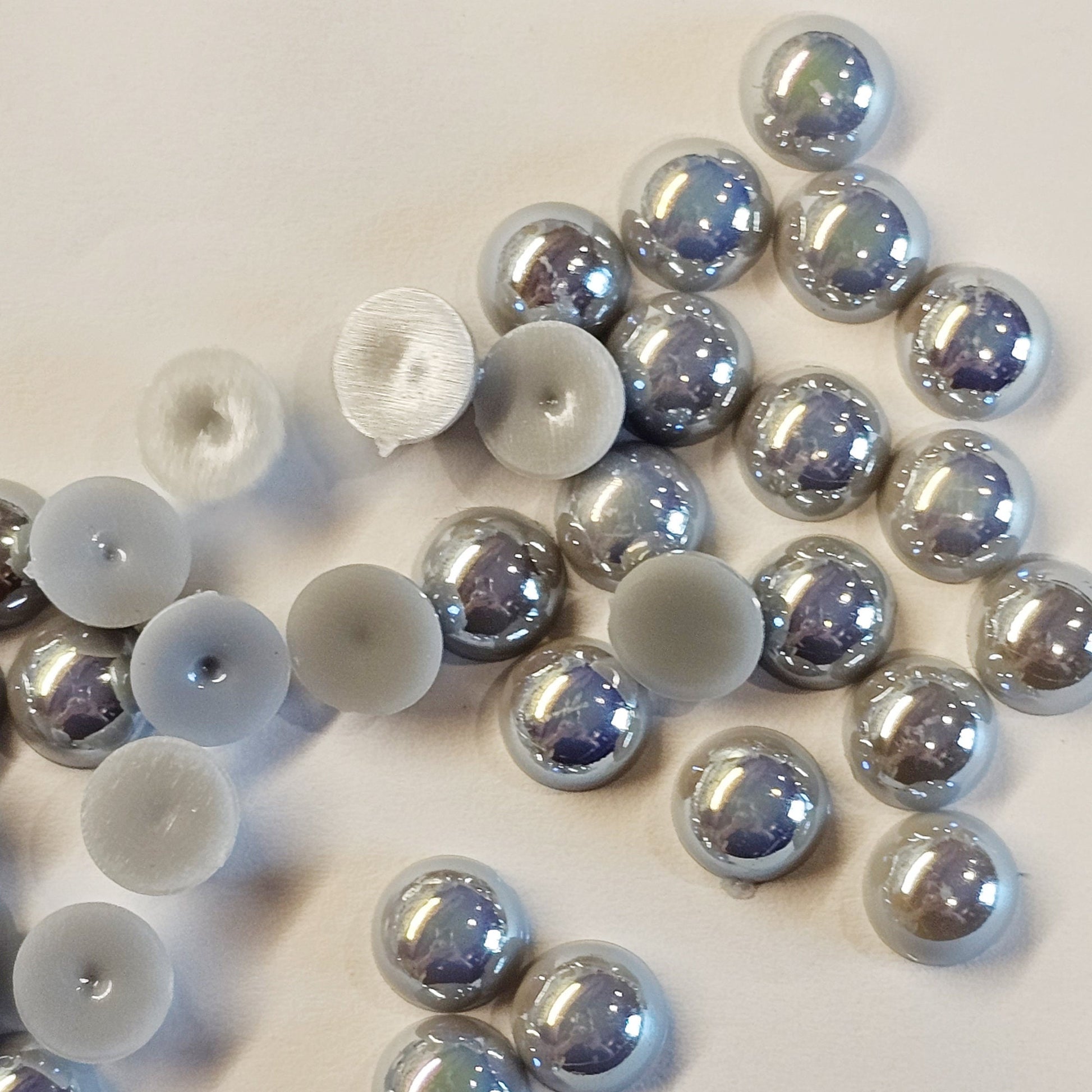 AB Flat Back Faux Half Pearls Grey 6 mm 200pcs/400pcs/1000pcs