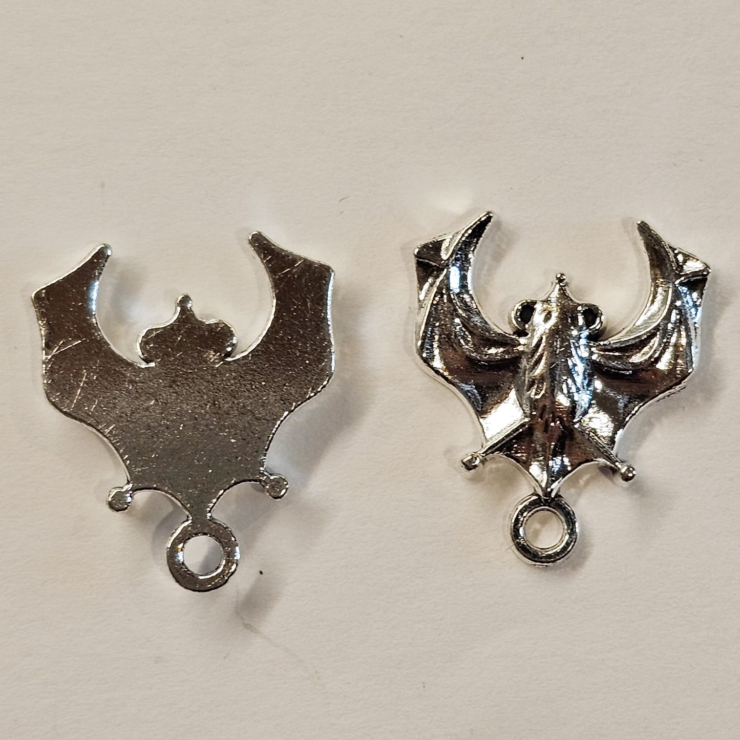 3 Pcs Bat Silver Tone Charms Spooky Halloween #CM017