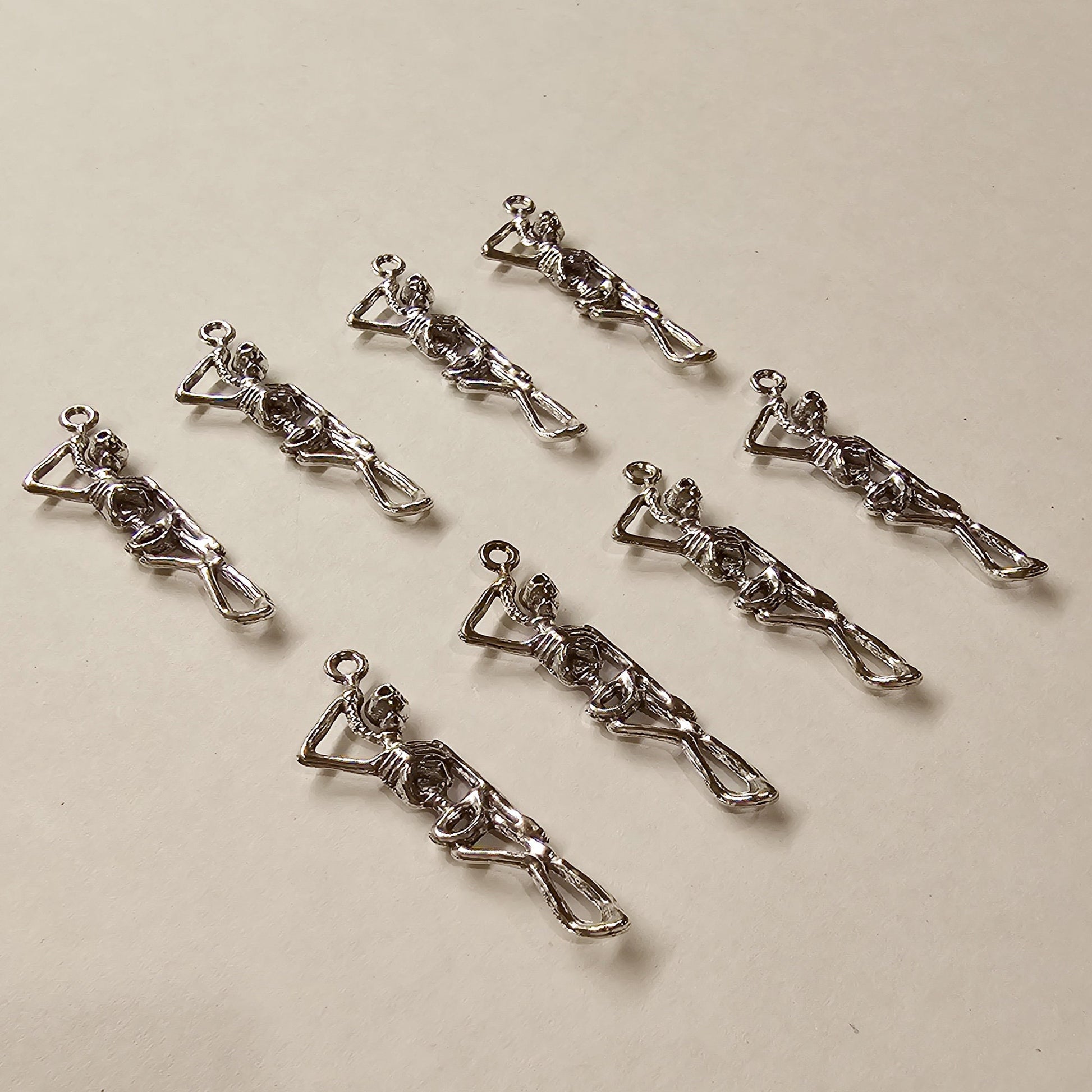 5/10/25 Pcs Skeleton Silver Tone Charms #CM016