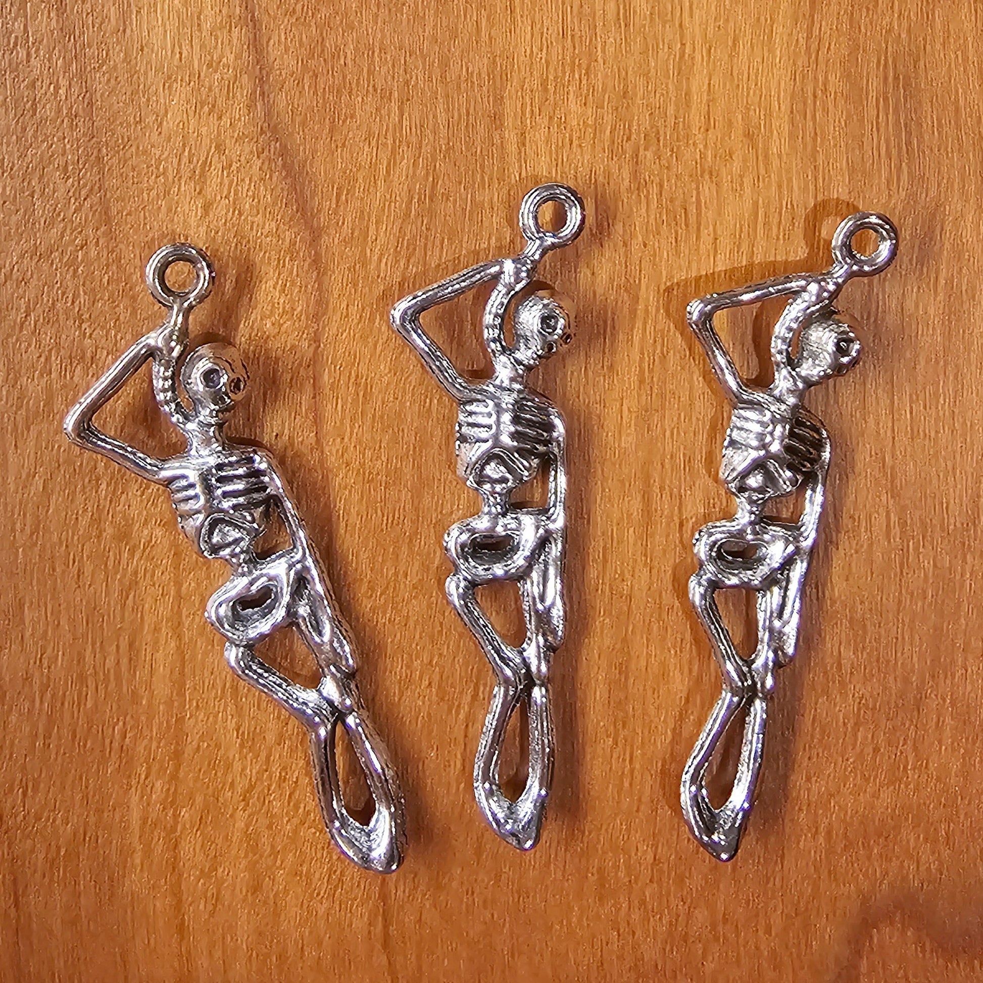 5/10/25 Pcs Skeleton Silver Tone Charms #CM016