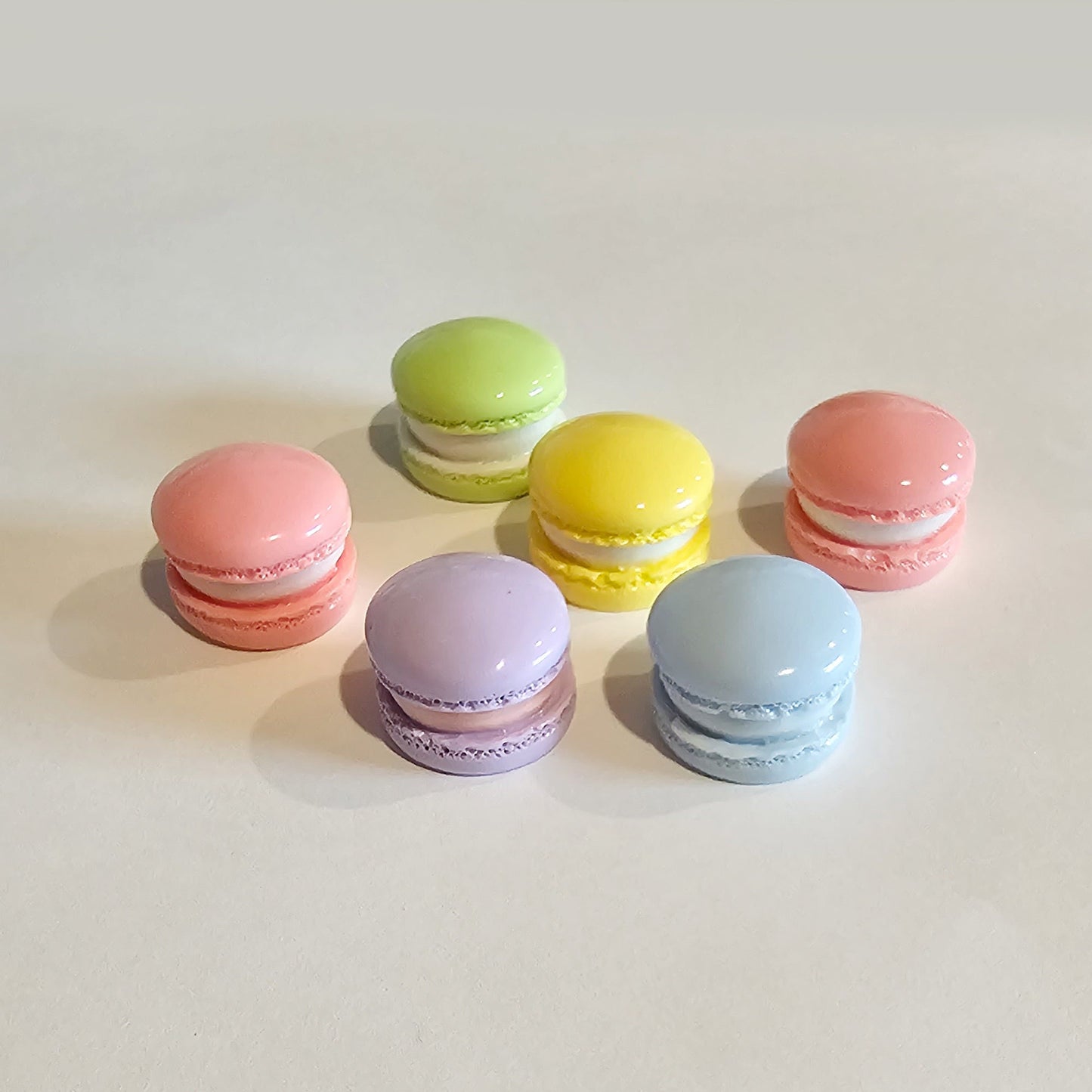 6/20 pcs Pastel Macarons Resin Flat Back Cabochons #CAB050