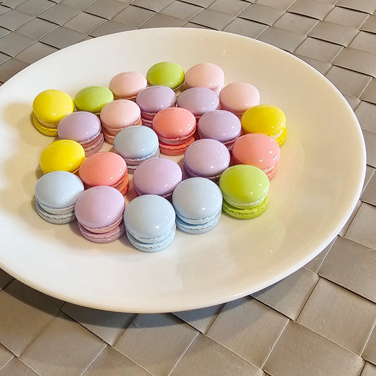 6/20 pcs Pastel Macarons Resin Flat Back Cabochons #CAB050