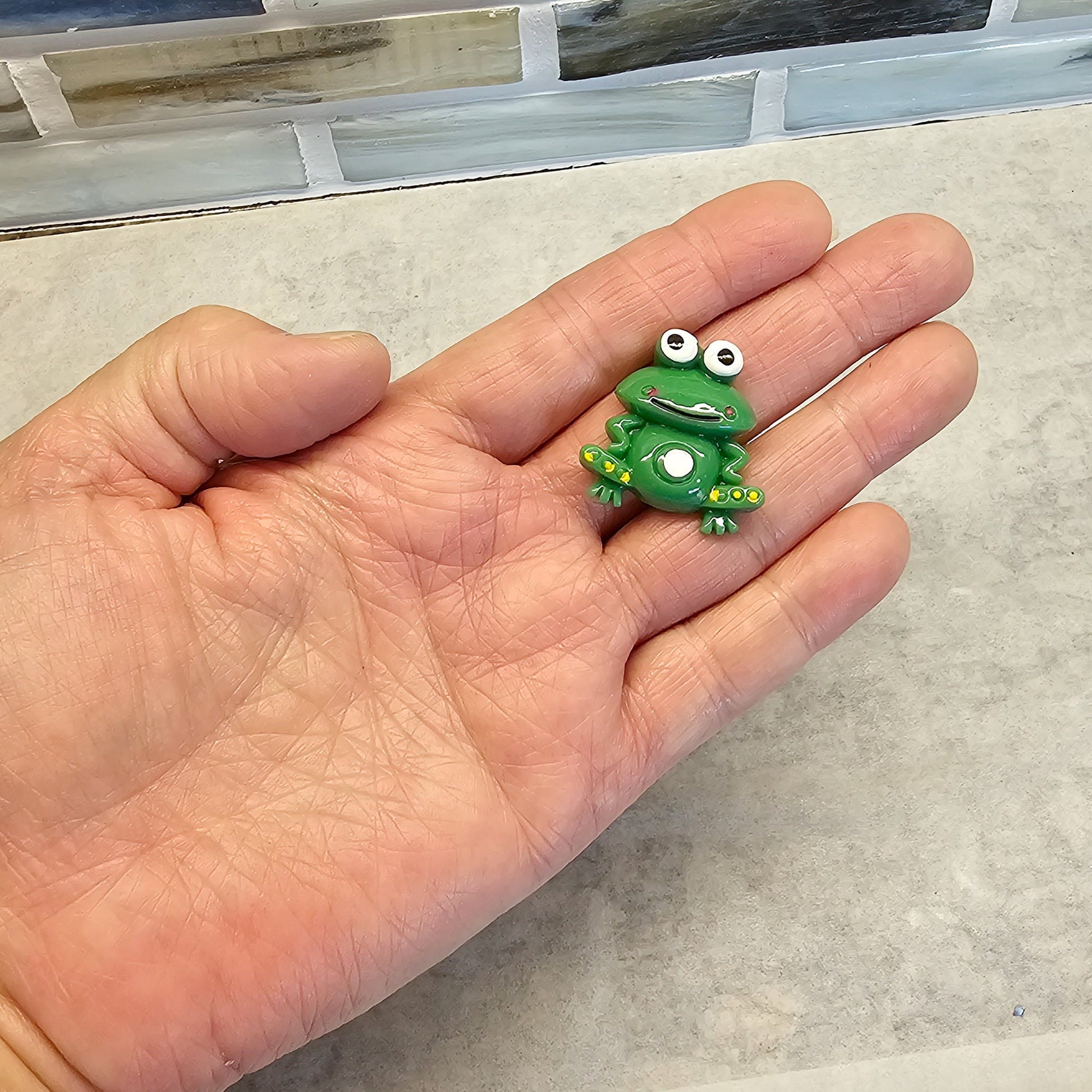 5 pcs Frog Kawaii Cute Cabochons Resin Flatback #CAB059