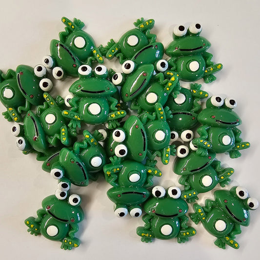 5 pcs Frog Kawaii Cute Cabochons Resin Flatback #CAB059