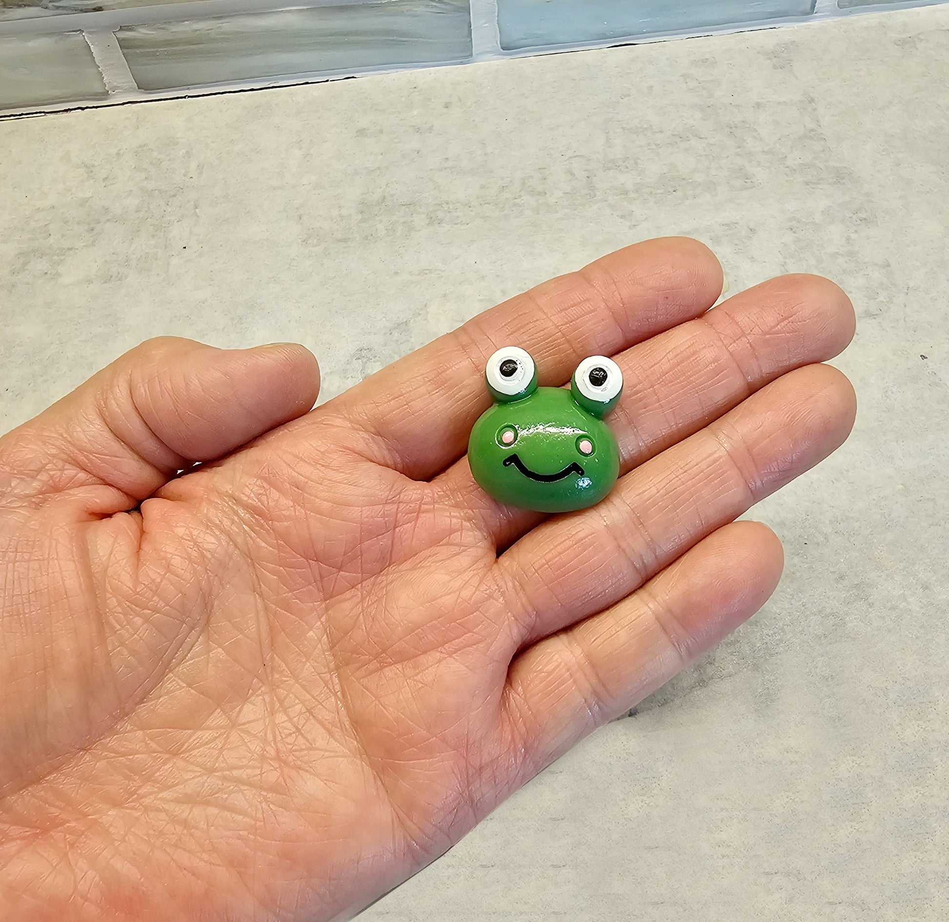 3 pcs Frog Kawaii Cute Cabochons Resin Flatback #CAB058