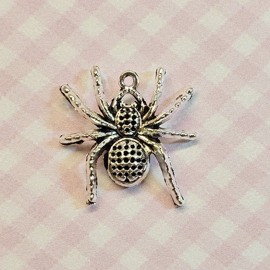 2/5/10 pcs Spider Silver Tone Charms #CM012