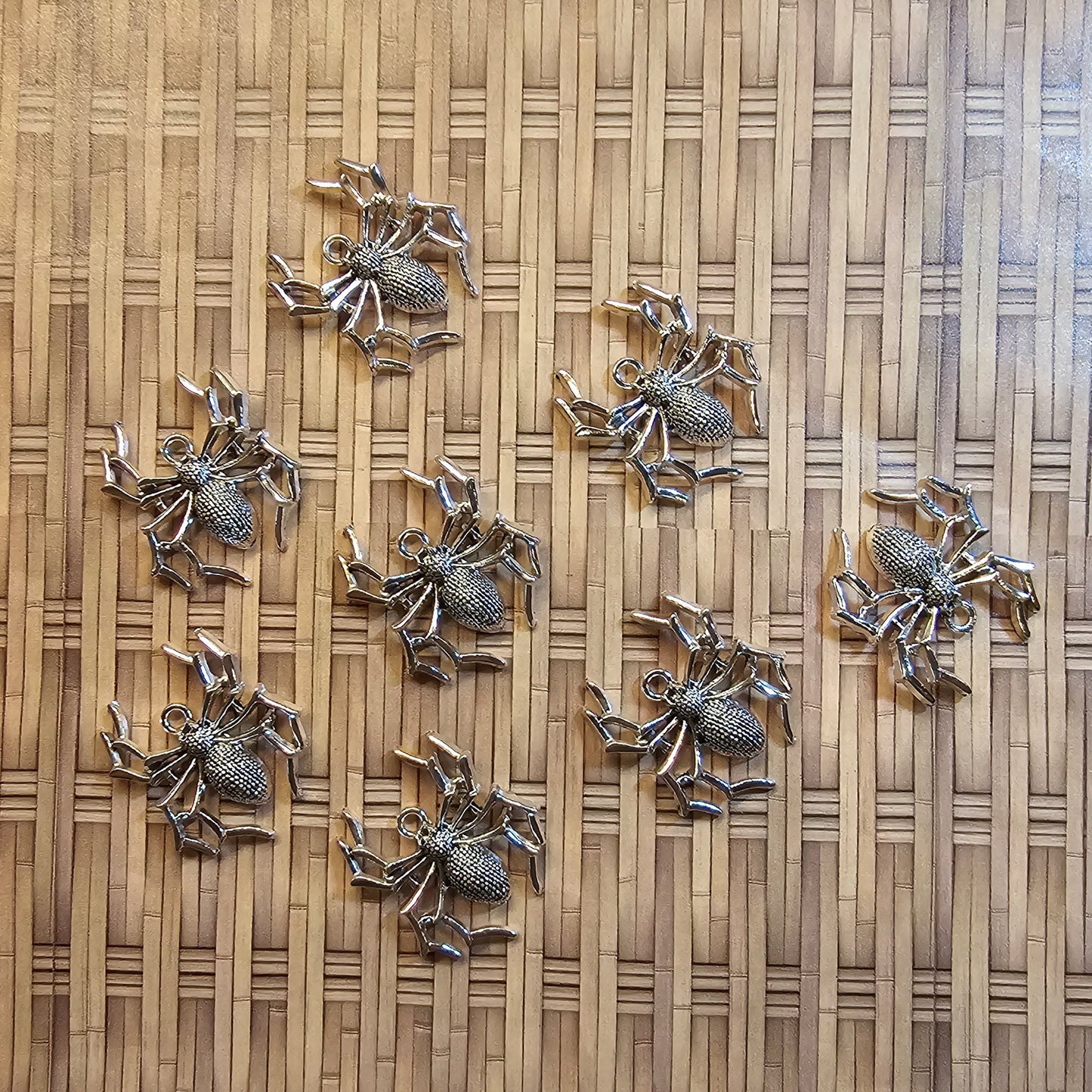 2/5/10 Pcs Spider Silver Tone Charm, Charms 35mm #CM009