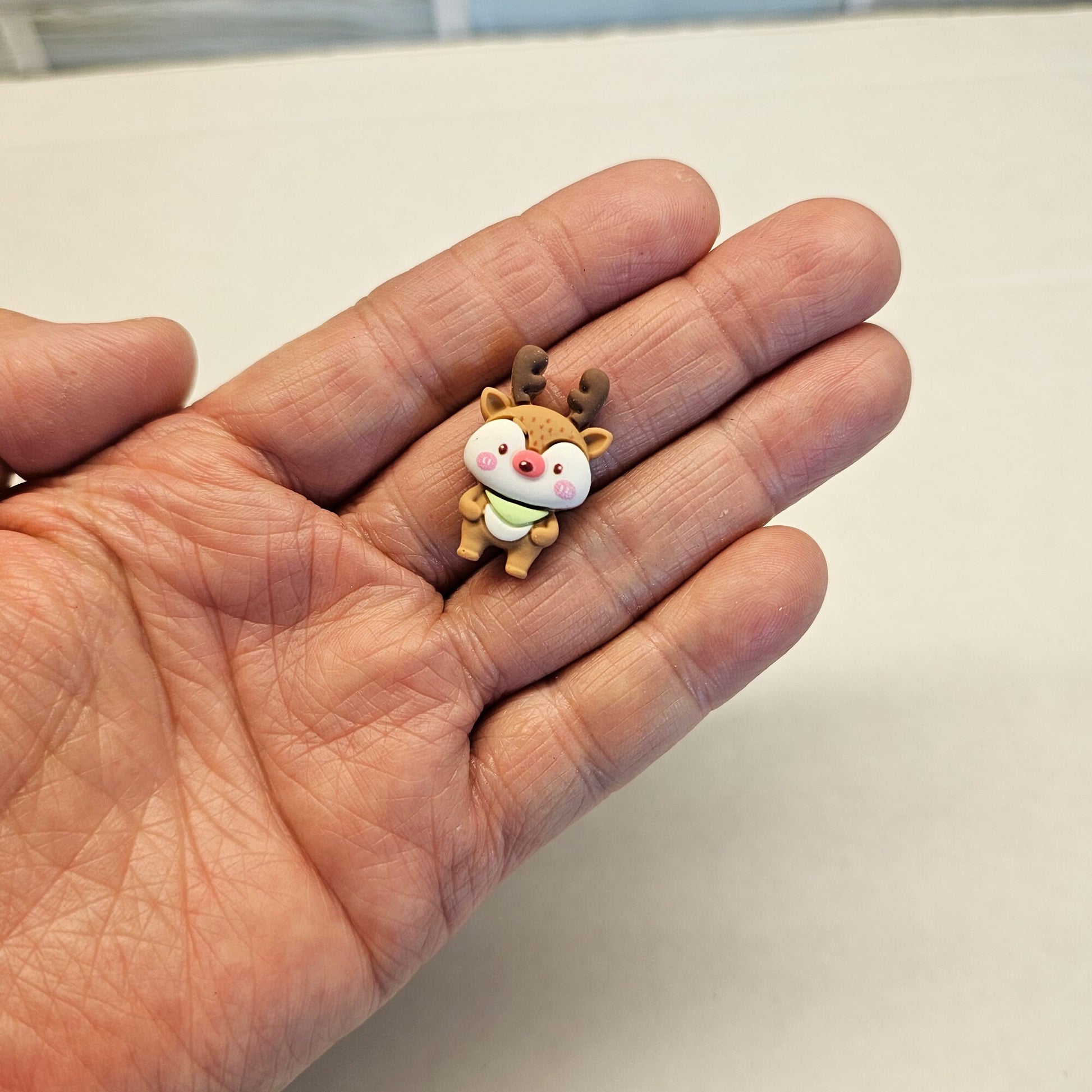 Resin Reindeer Christmas Cabochons Christmas Kawaii Flatback Deer Xmas Holiday 4 pcs #CAB007-A