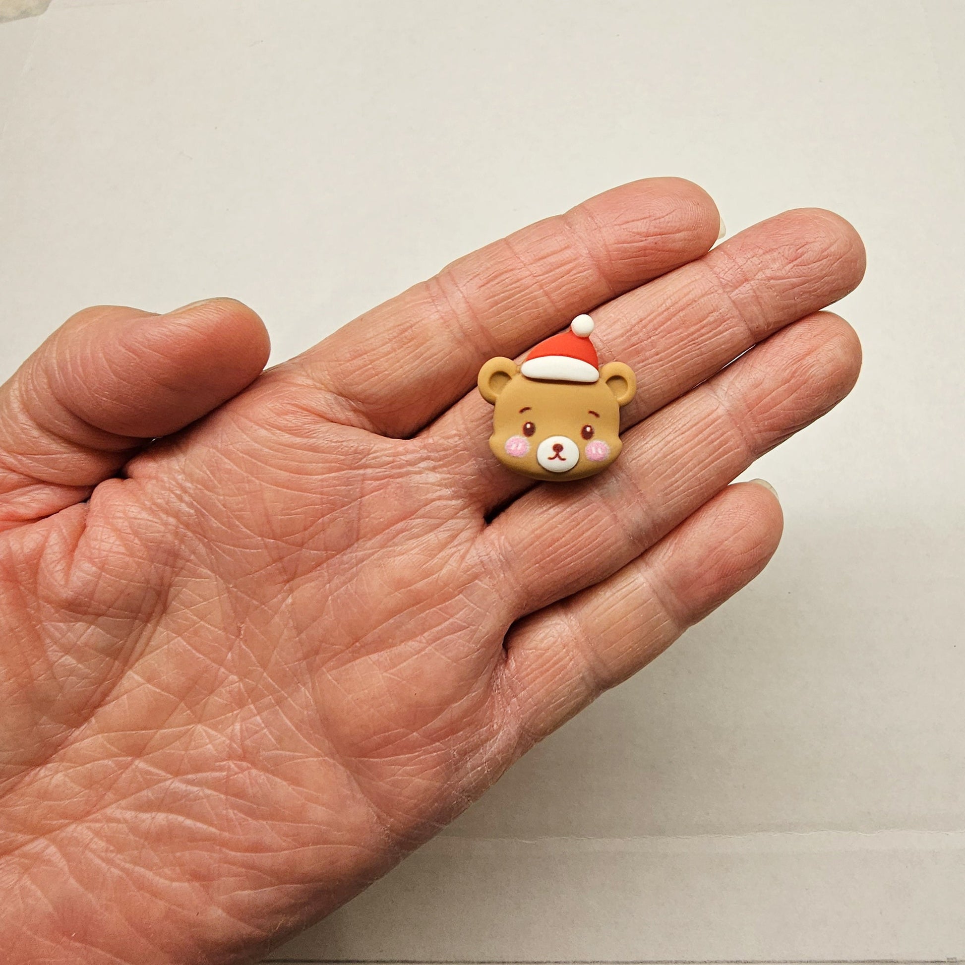 Christmas Bear Cabochons Resin Flatback Kawaii Xmas Holiday Deco 4 pcs #CAB006