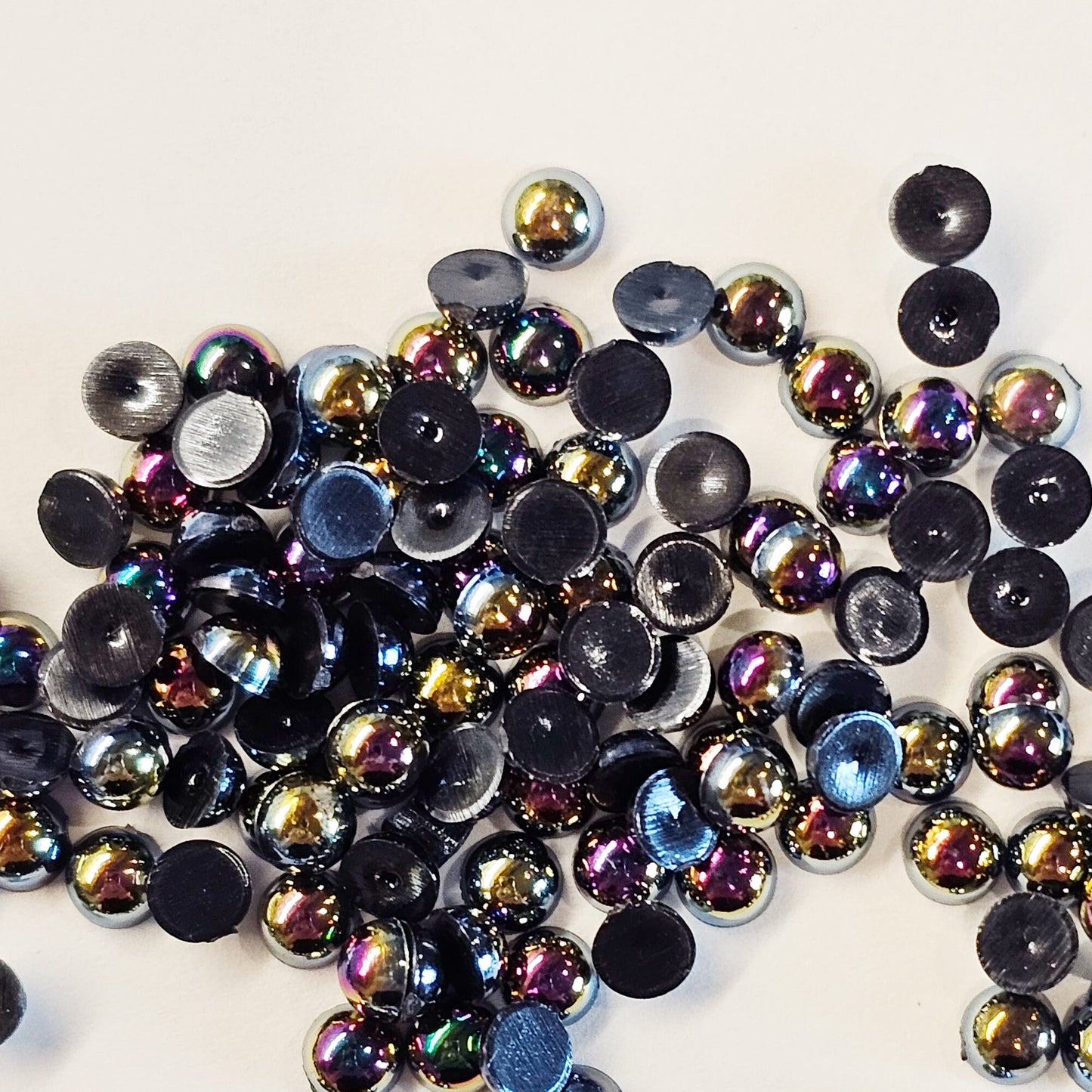 AB Flat Back Faux Half Pearls Black 6 mm 200pcs/400pcs/1000pcs