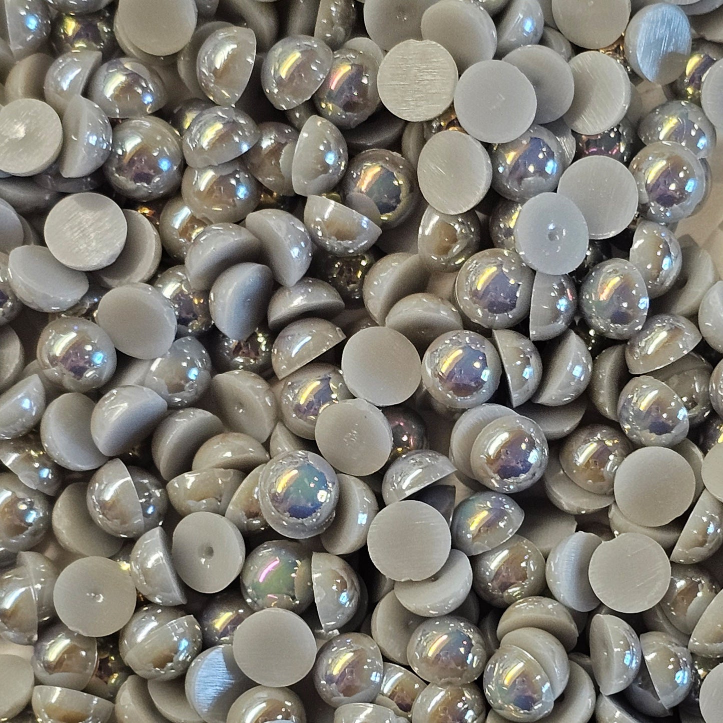AB Flat Back Faux Half Pearls Grey 6 mm 200pcs/400pcs/1000pcs