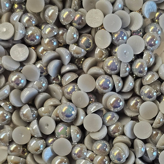 AB Flat Back Faux Half Pearls Grey 6 mm 200pcs/400pcs/1000pcs
