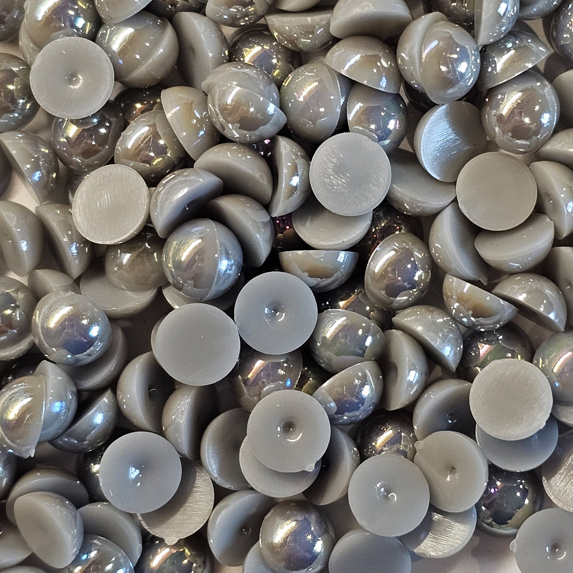 AB Flat Back Faux Half Pearls Grey 8 mm 100pcs/200pcs/400pcs