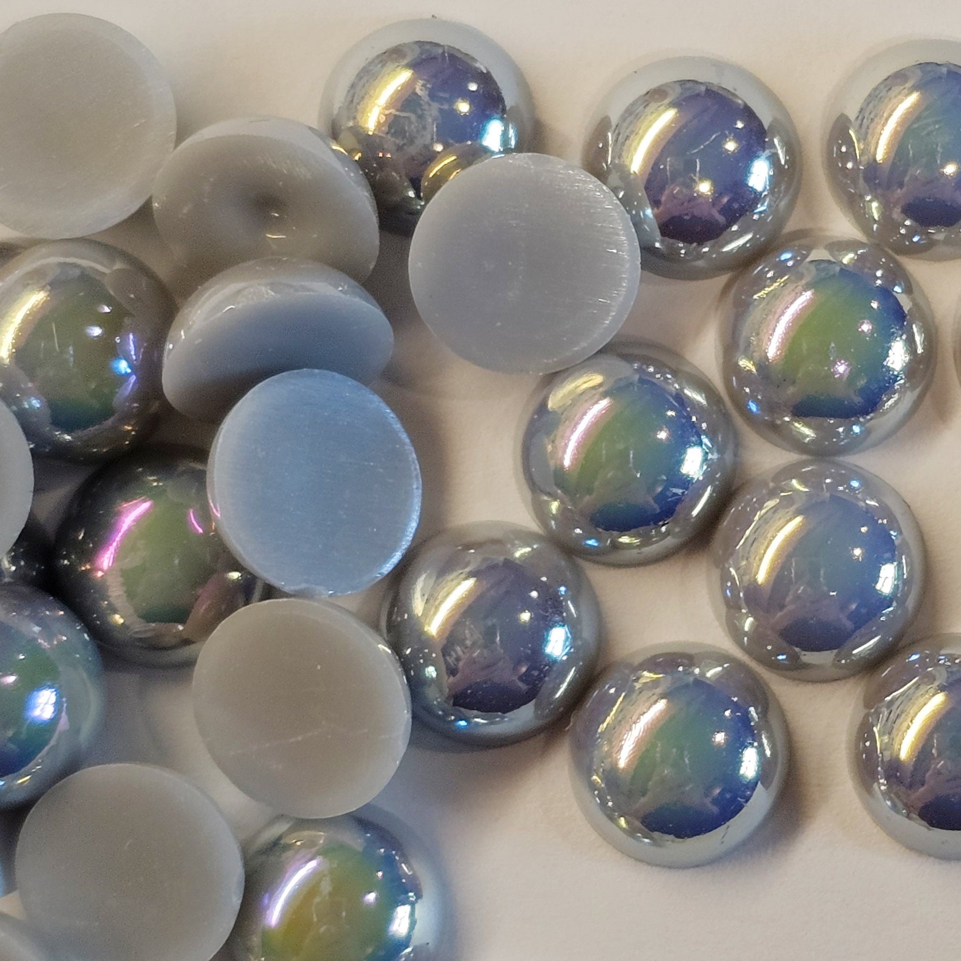 AB Flat Back Faux Half Pearls Grey 10 mm 100pcs/200pcs/400pcs