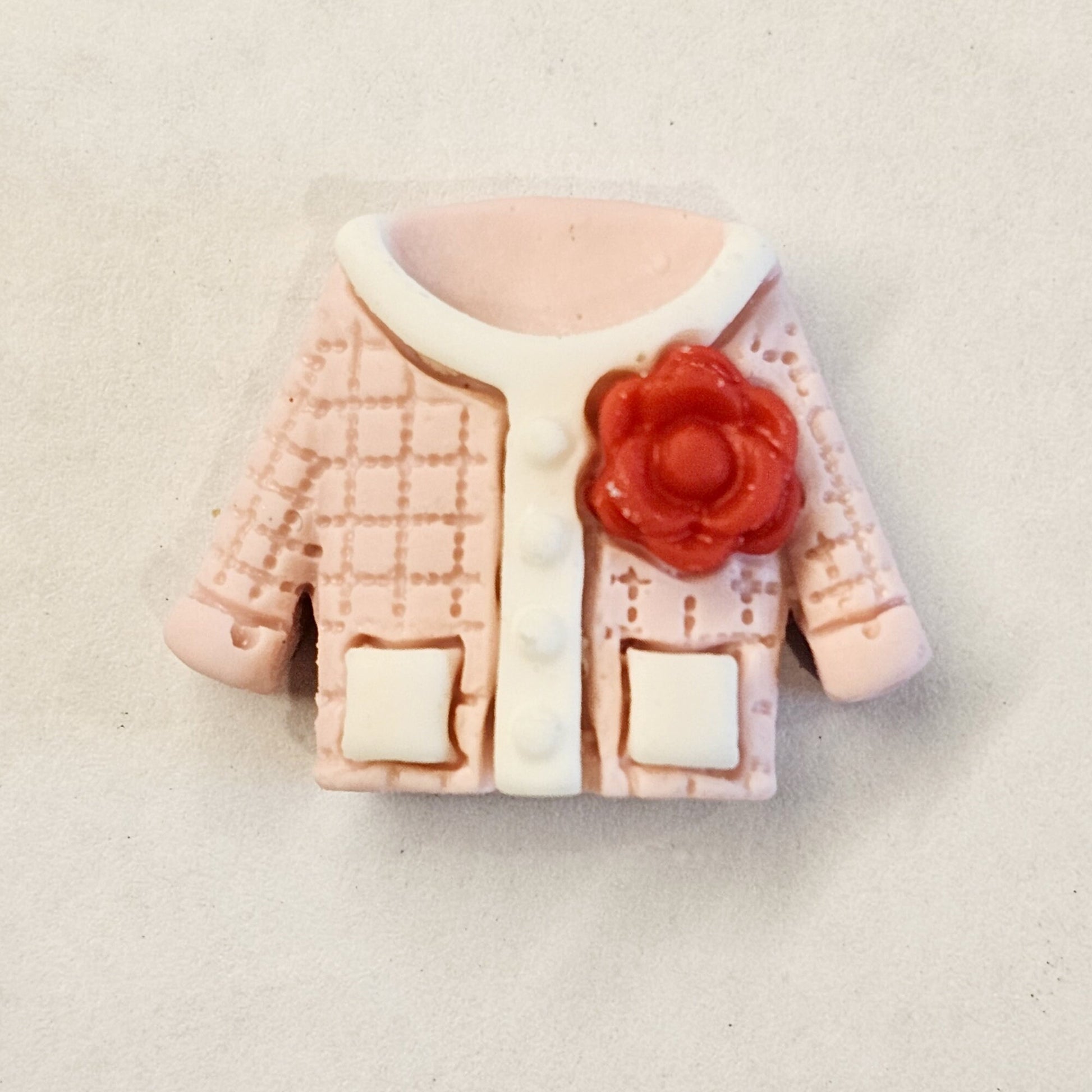 Doll Girls Dress Fashion Dusty Pink Set Cabochons Hat Purse Blouse Coat Bow Flat Back Resin 3 Pcs or 6 pcs Set #CAB069