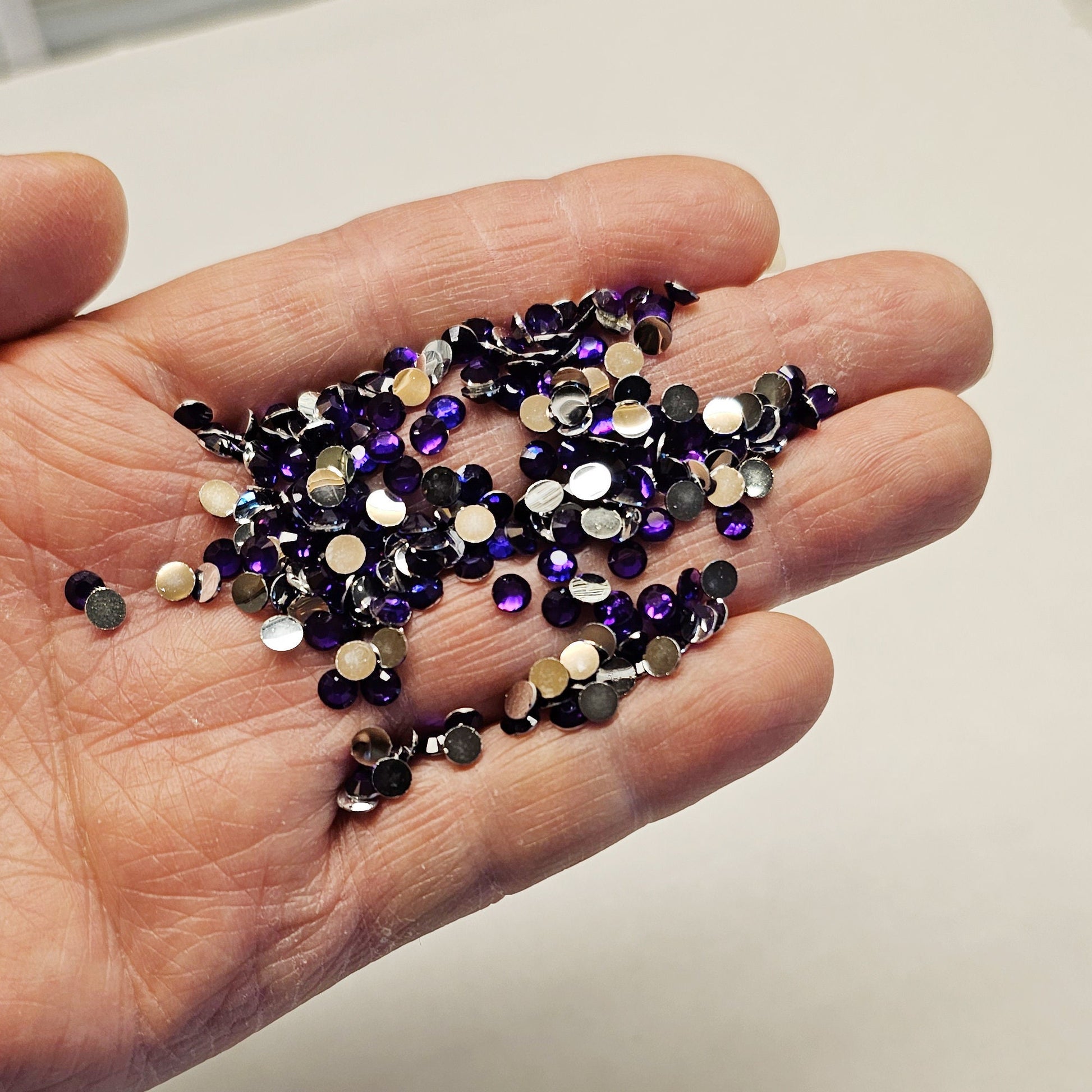Bulk Flatback Resin Acrylic Rhinestones Non-Hotfix Dark Purple 2mm 3mm 4mm 5mm 6mm