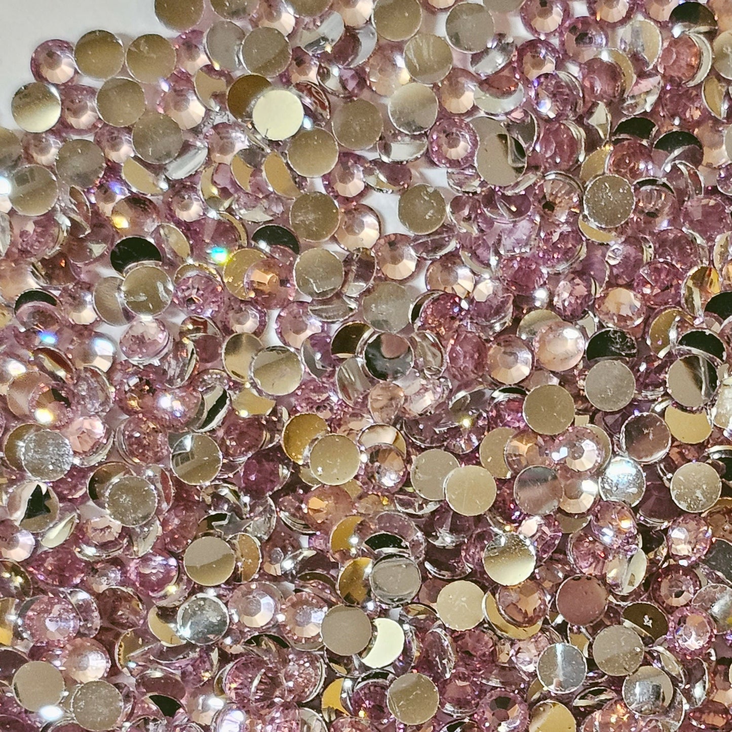 Bulk Flatback Resin Acrylic Rhinestones Non-Hotfix Light Pink 2mm 3mm 4mm 5mm 6mm