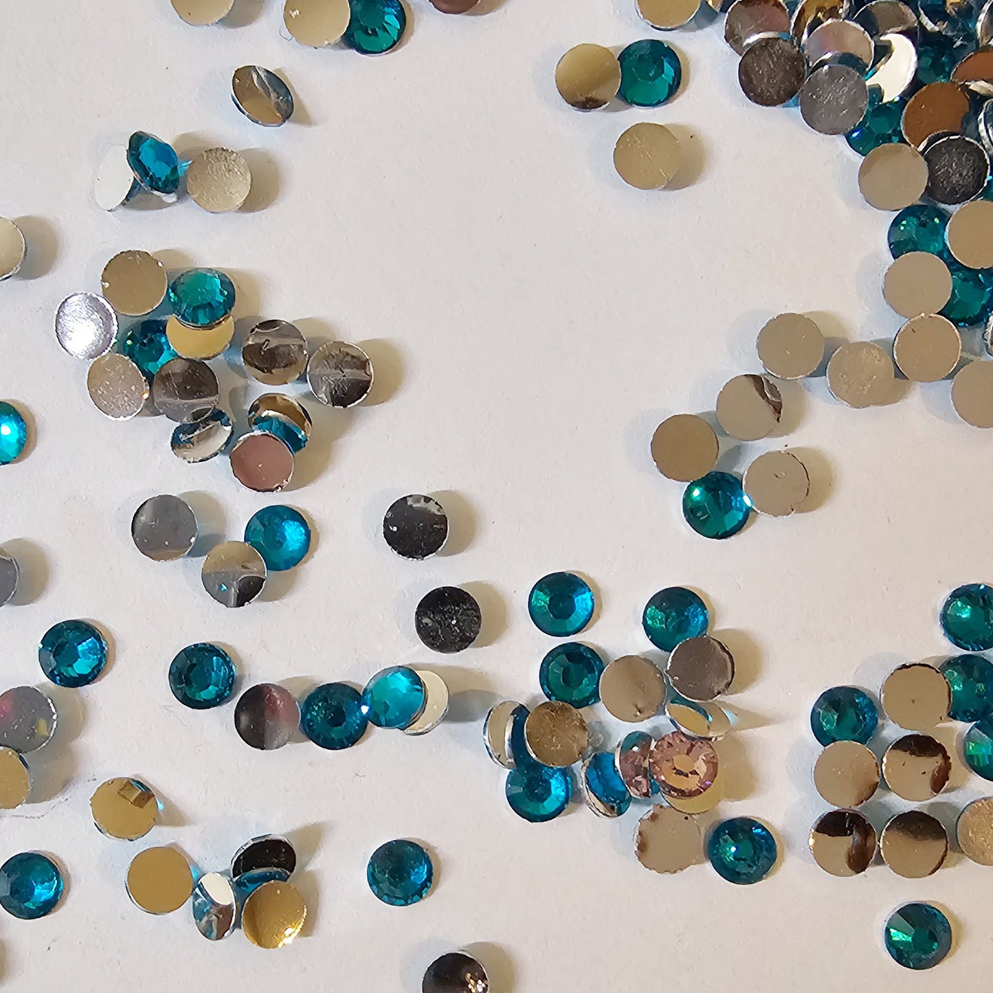 Bulk Flatback Resin Acrylic Rhinestones Non-Hotfix Dark Aquamarine 2mm 3mm 4mm 5mm 6mm