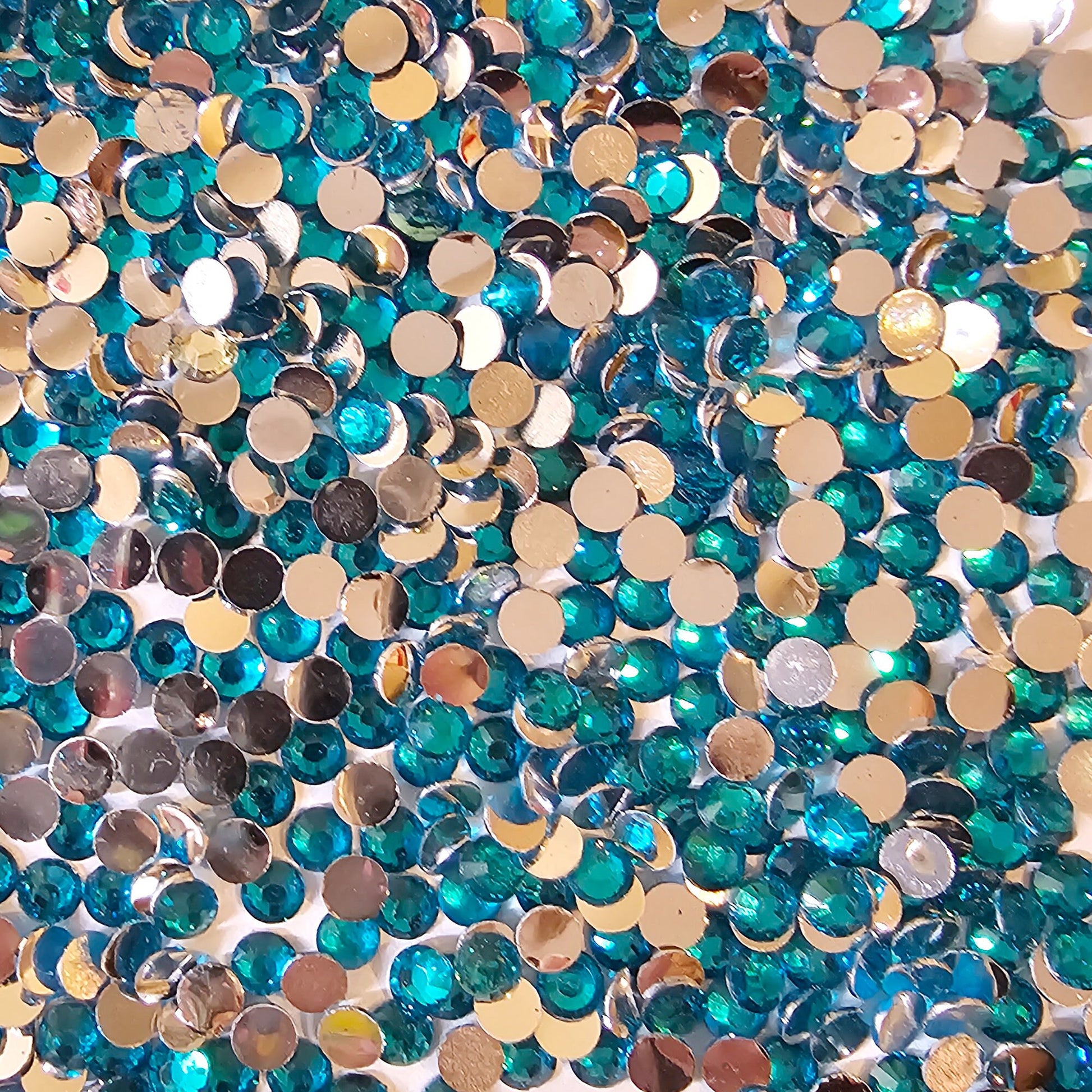 Bulk Flatback Resin Acrylic Rhinestones Non-Hotfix Dark Aquamarine 2mm 3mm 4mm 5mm 6mm