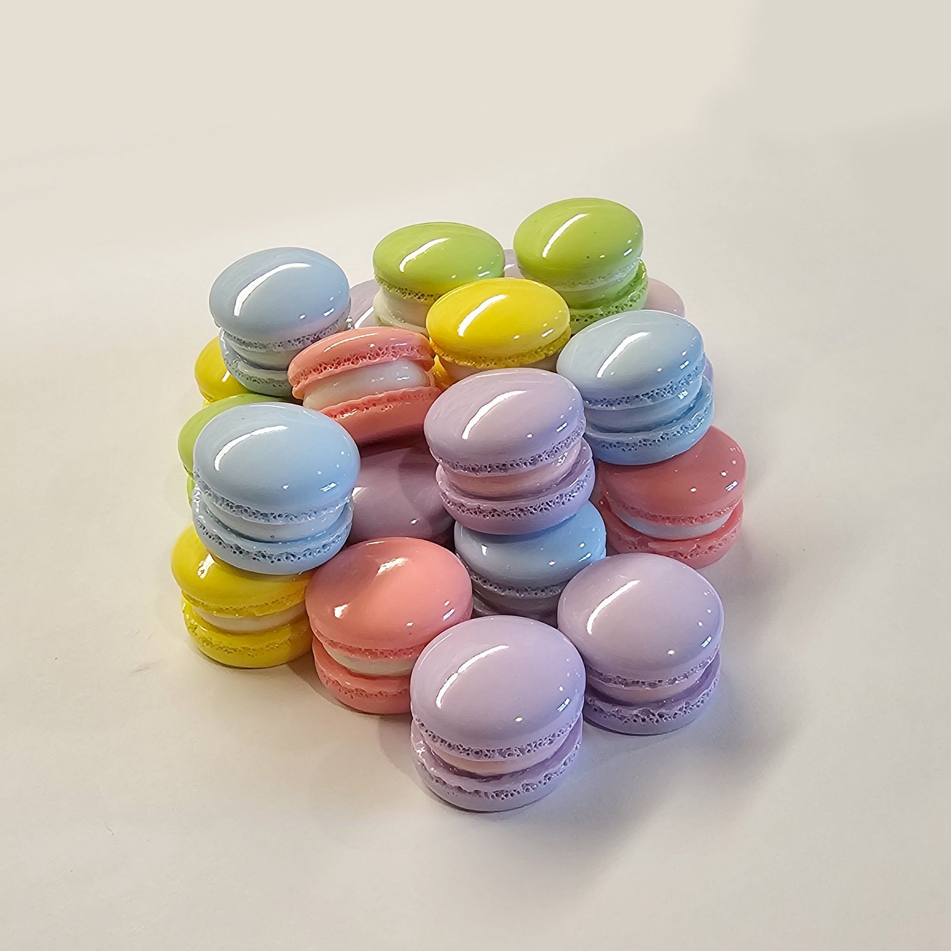 6/20 pcs Pastel Macarons Resin Flat Back Cabochons #CAB050
