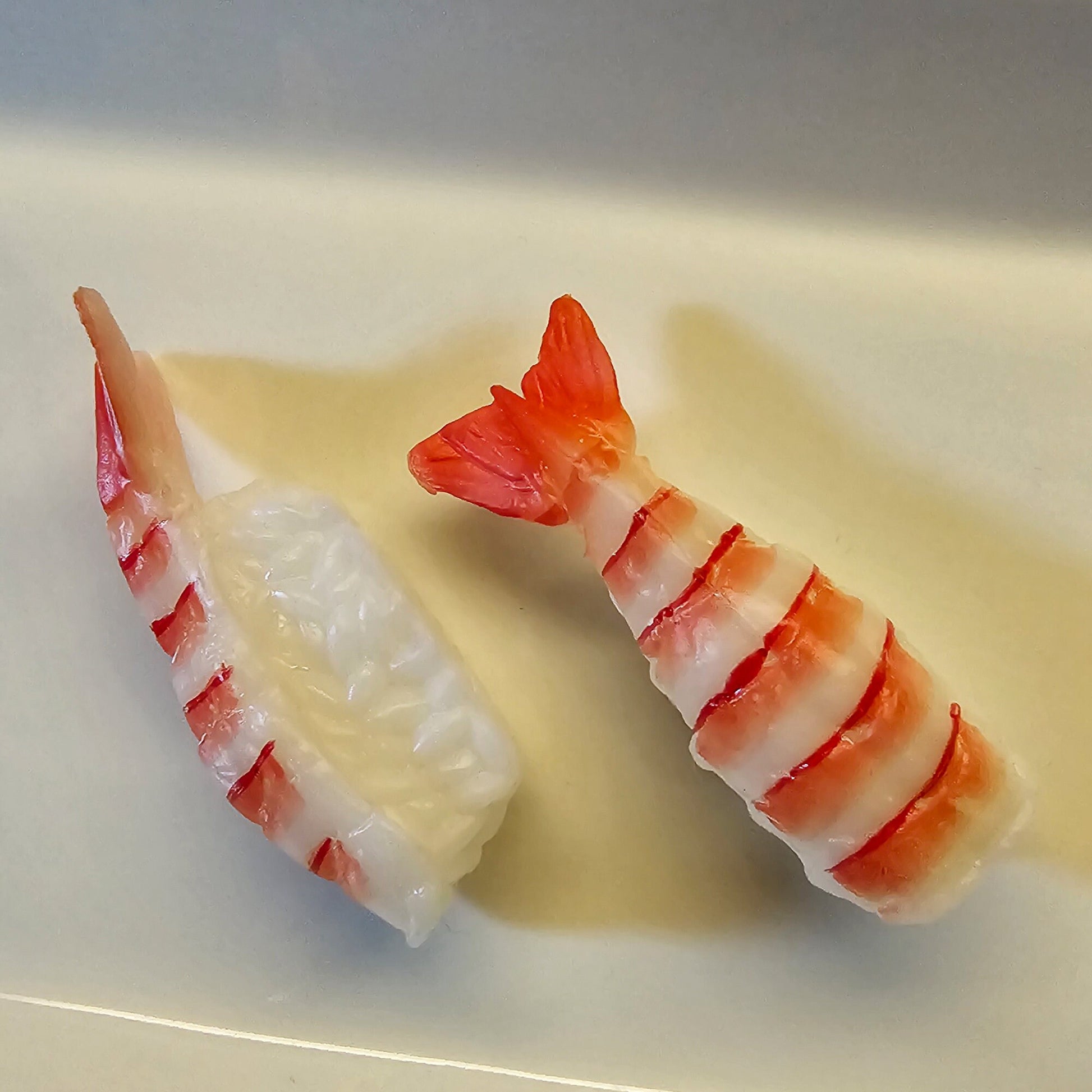 2 Pcs Fake Sushi Artificial Japanese Sushi Polymer Clay Food Shrimp Ebi #CAB080