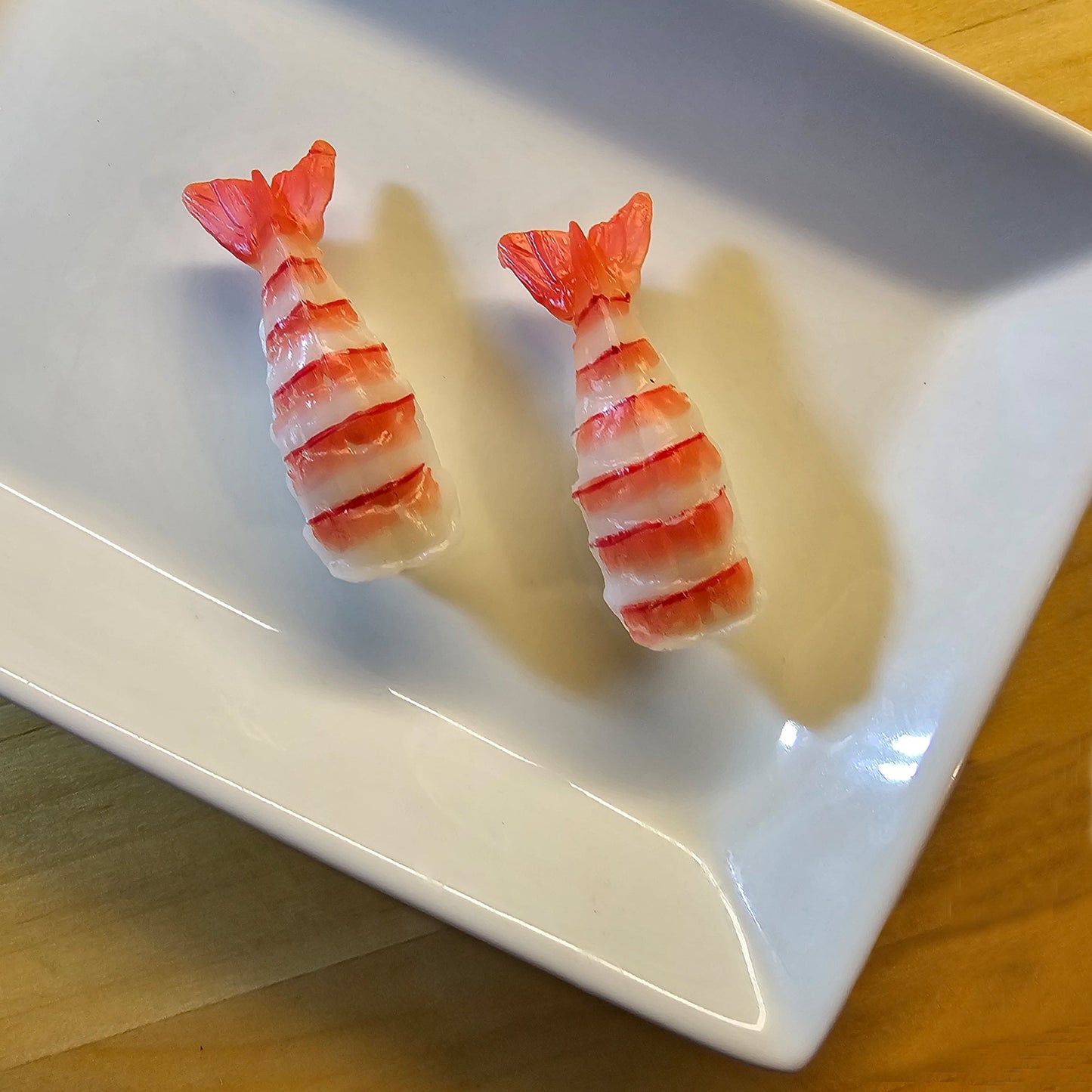 2 Pcs Fake Sushi Artificial Japanese Sushi Polymer Clay Food Shrimp Ebi #CAB080