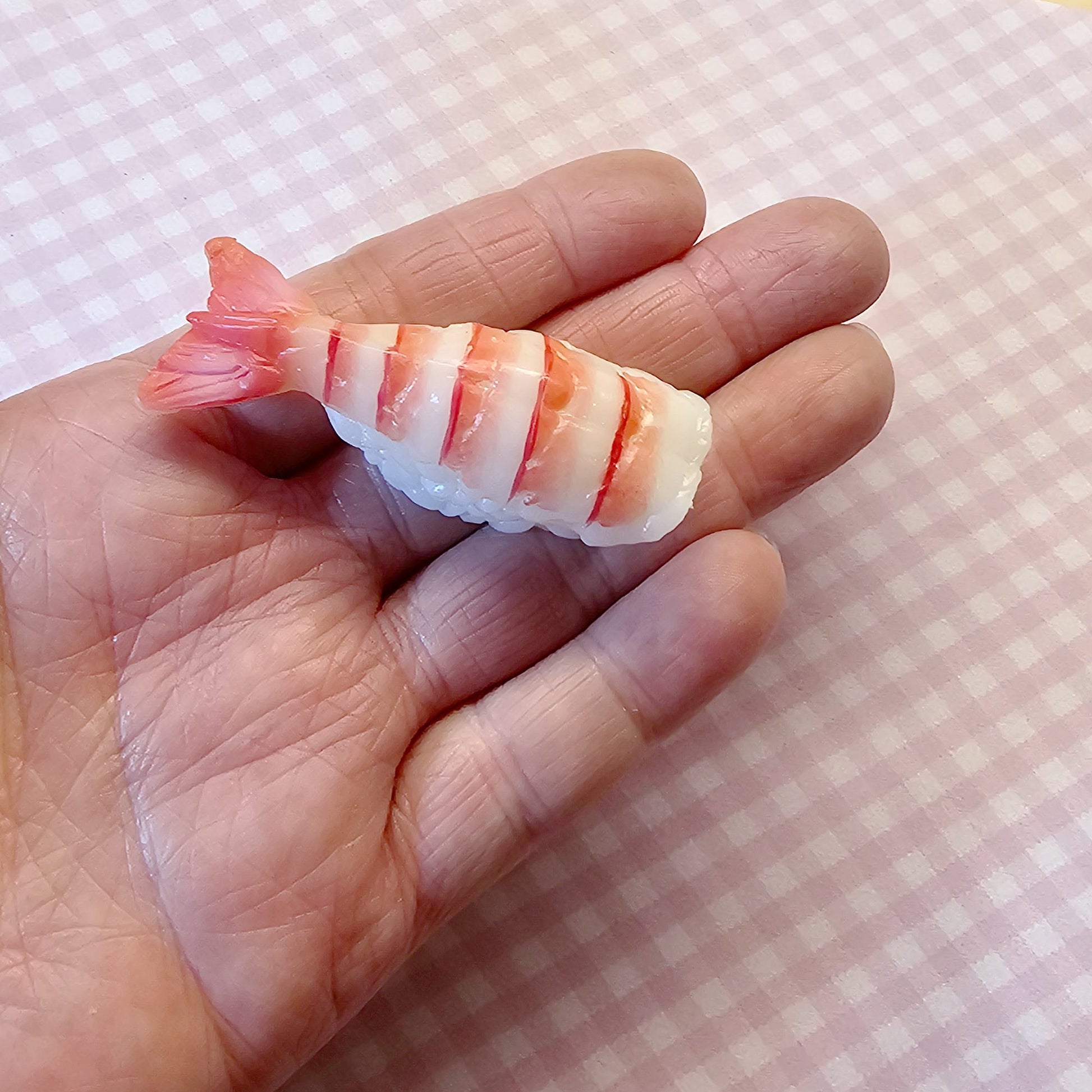 2 Pcs Fake Sushi Artificial Japanese Sushi Polymer Clay Food Shrimp Ebi #CAB080