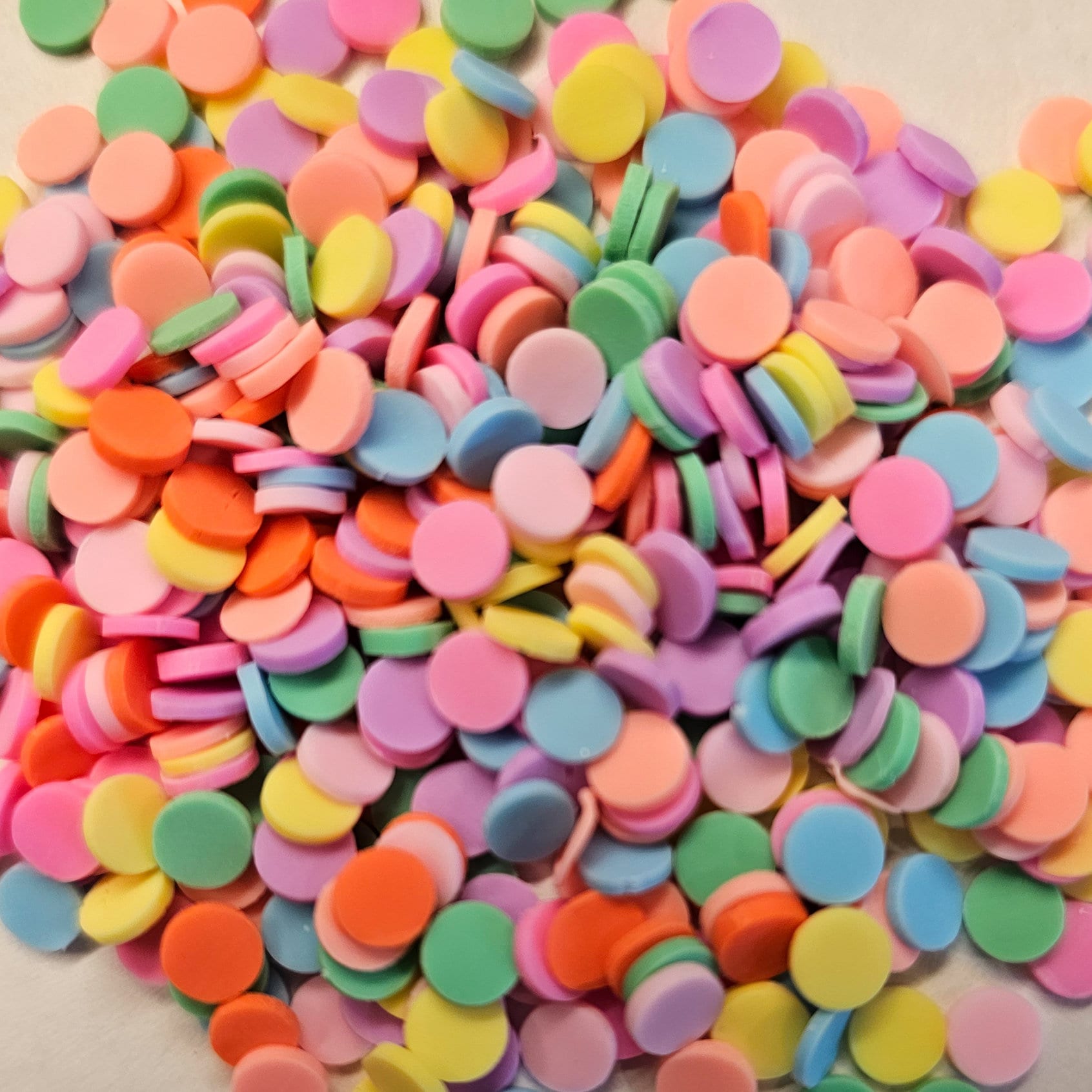 Pastel Polymer Clay Round Confetti Faux Fake Sprinkles 20 gram container #SK003