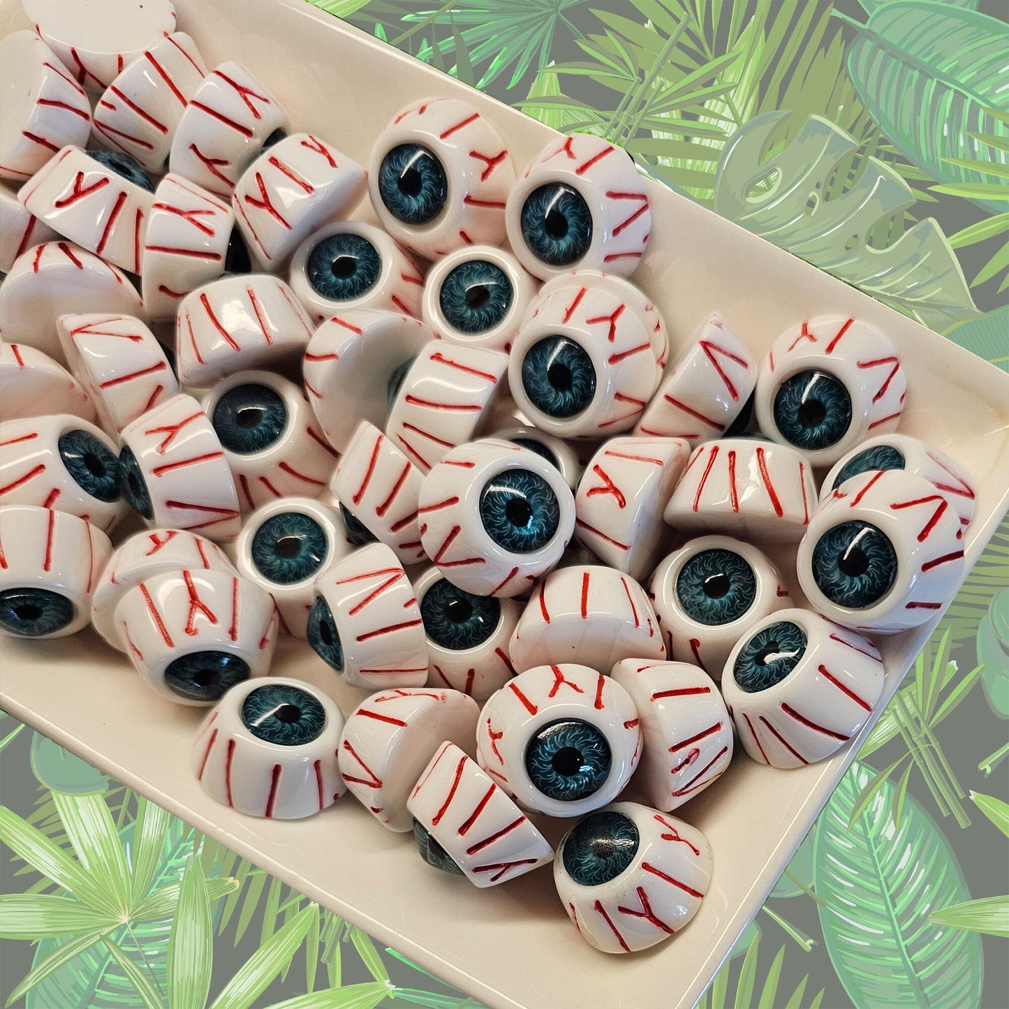 4/10 Pcs Bloodshot Eye Ball Cabochons, Halloween Cabochons Resin Flatback Deco #CAB036