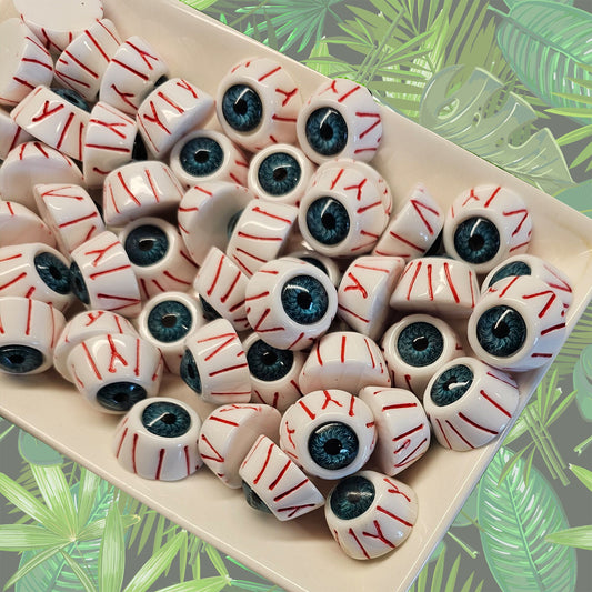 4/10 Pcs Bloodshot Eye Ball Cabochons, Halloween Cabochons Resin Flatback Deco #CAB036