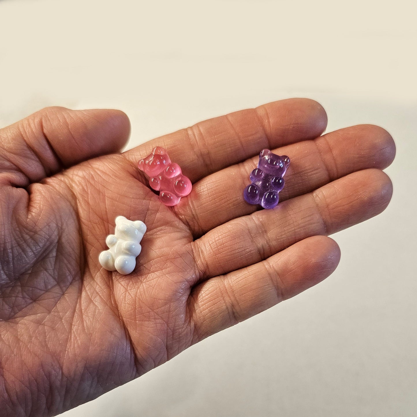 10/30/50 Pcs Colorful Glossy Gummy Bear Candy Cabochons Resin Flatback Deco #CAB029