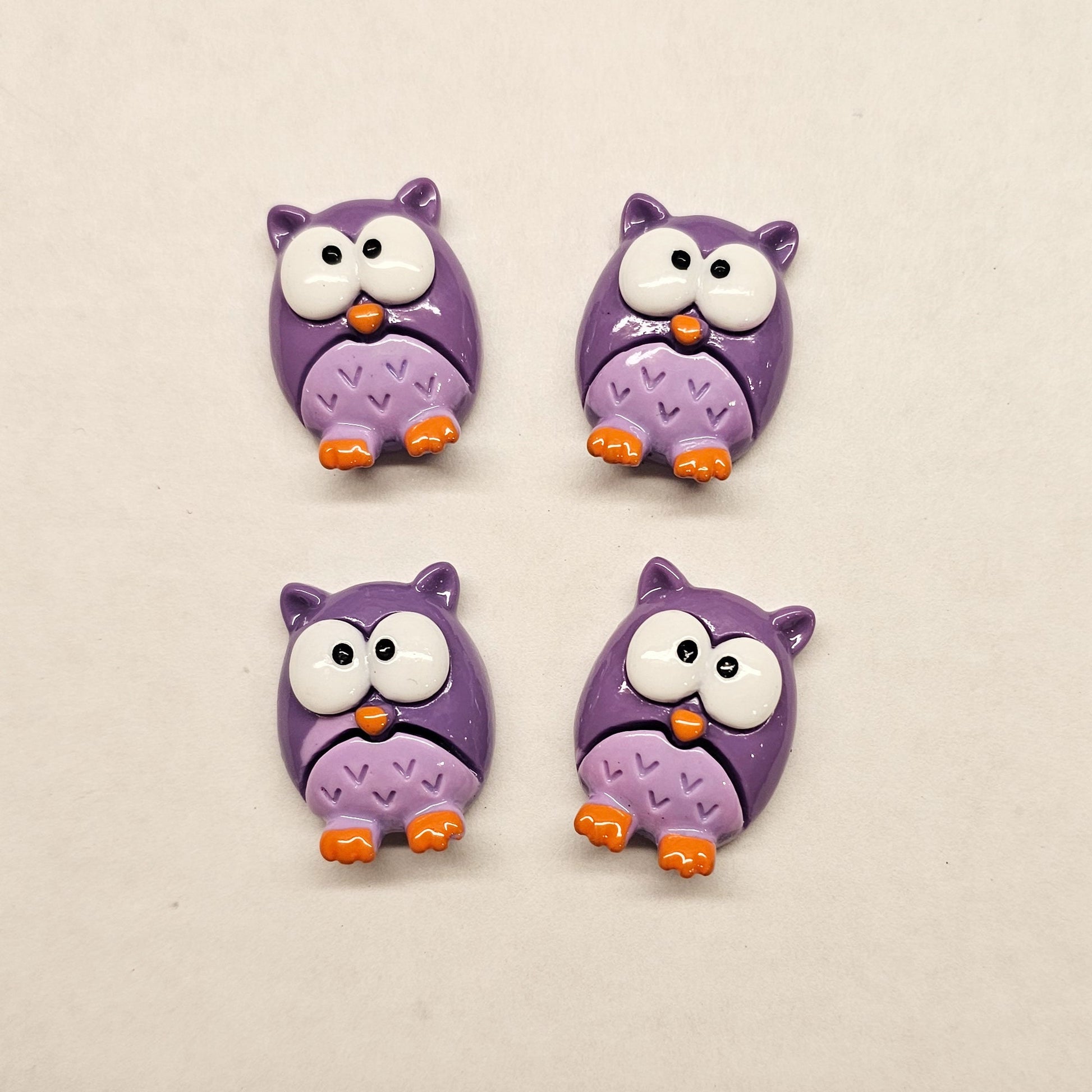 4/10/25 Pcs Purple Cabochons Spooky Owl Halloween Resin Deco Flatback #CAB037