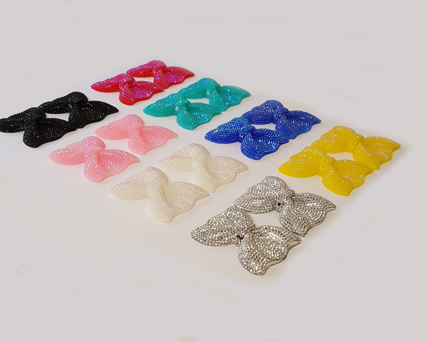 Large Rhinestone Bow Bead Kawaii Cabochon Resin Flatback Bow 54mm X 40mm 1/5/10 pcs