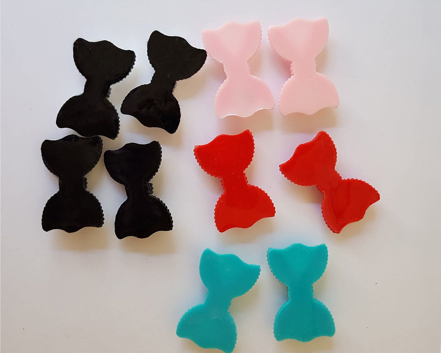 1/5/10 Pcs Rhinestone Bow Bead Kawaii Cabochon Resin Flatback Bow 40mm X 25mm