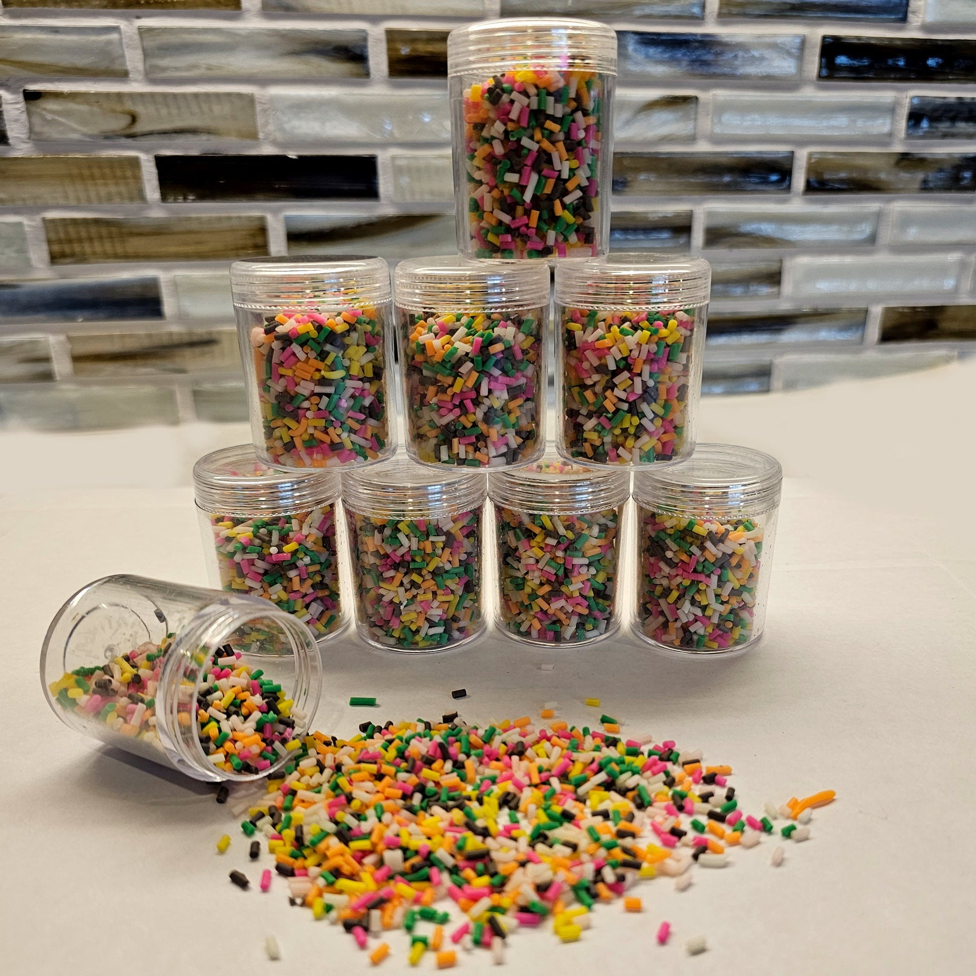 Colorful Polymer Clay Faux Fake sprinkles 20 gram container #SK001