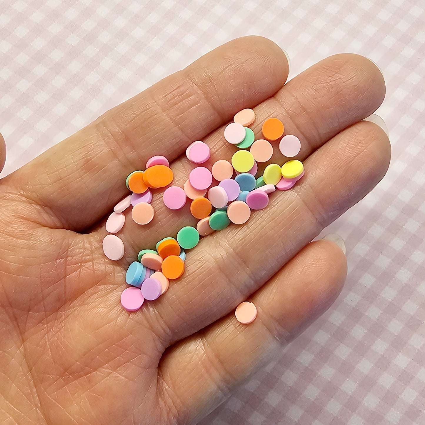 Pastel Polymer Clay Round Confetti Faux Fake Sprinkles 20 gram container #SK003