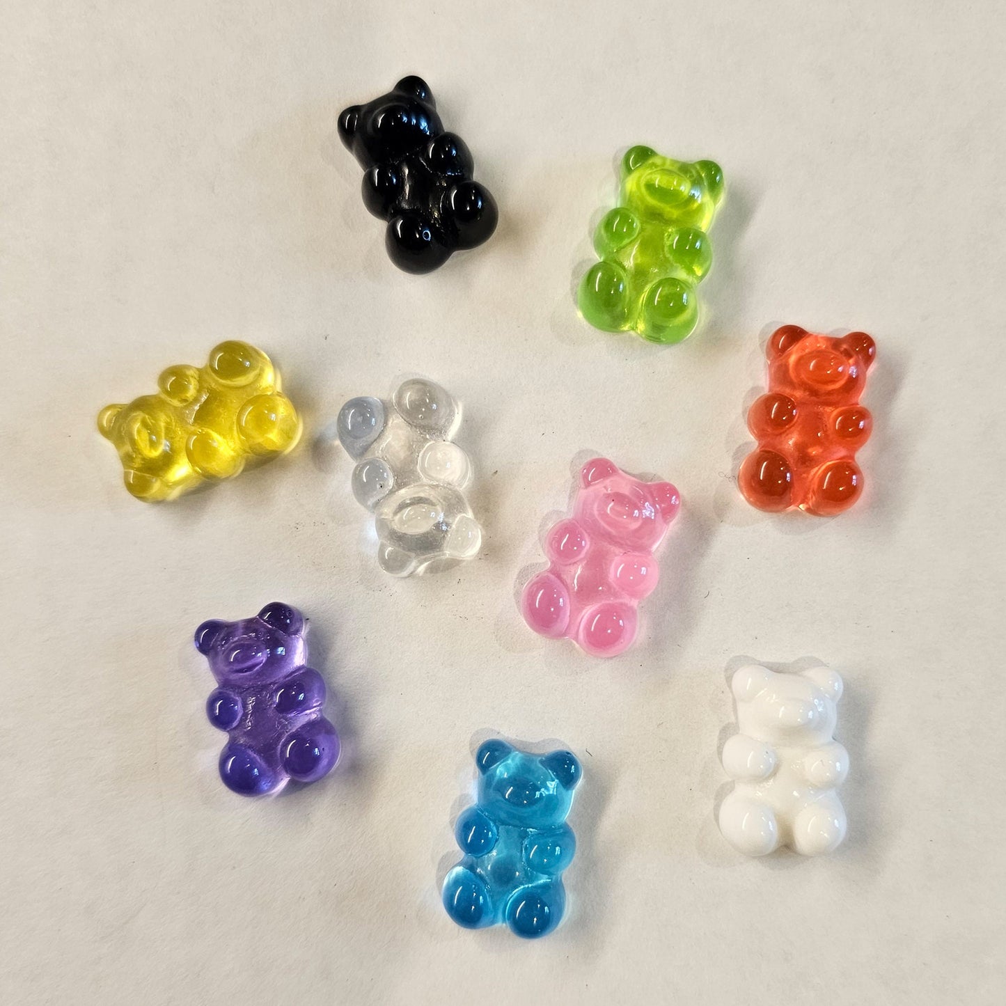 10/30/50 Pcs Colorful Glossy Gummy Bear Candy Cabochons Resin Flatback Deco #CAB029
